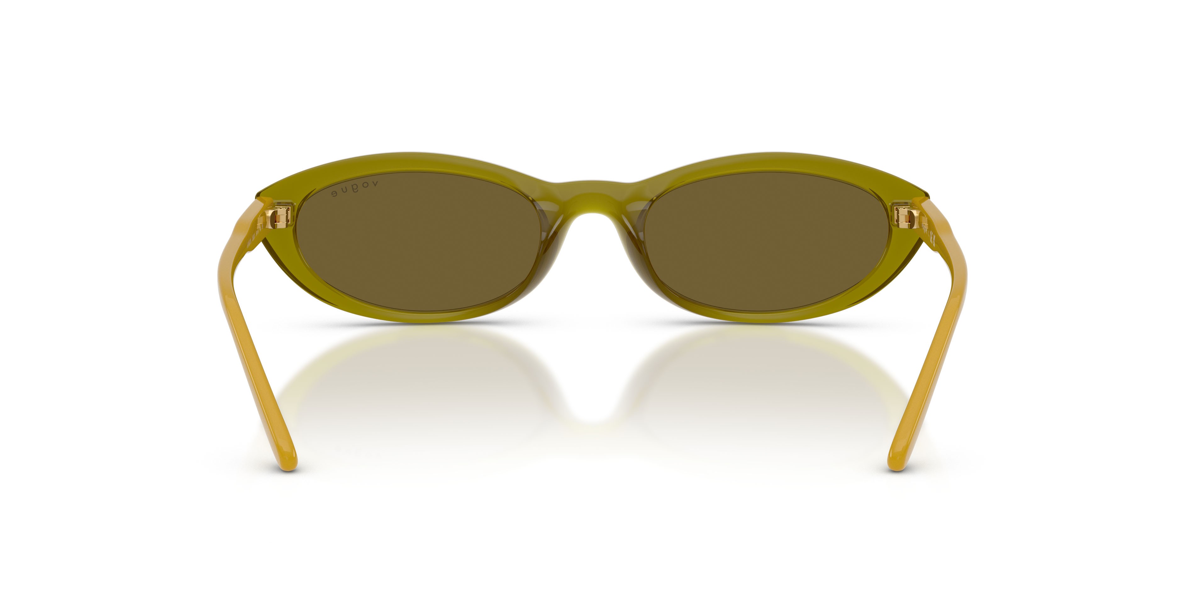 Sunglasses Vogue VO 5697SU (328373) color verde oliva trasparente shape oval lenses marrone scuro