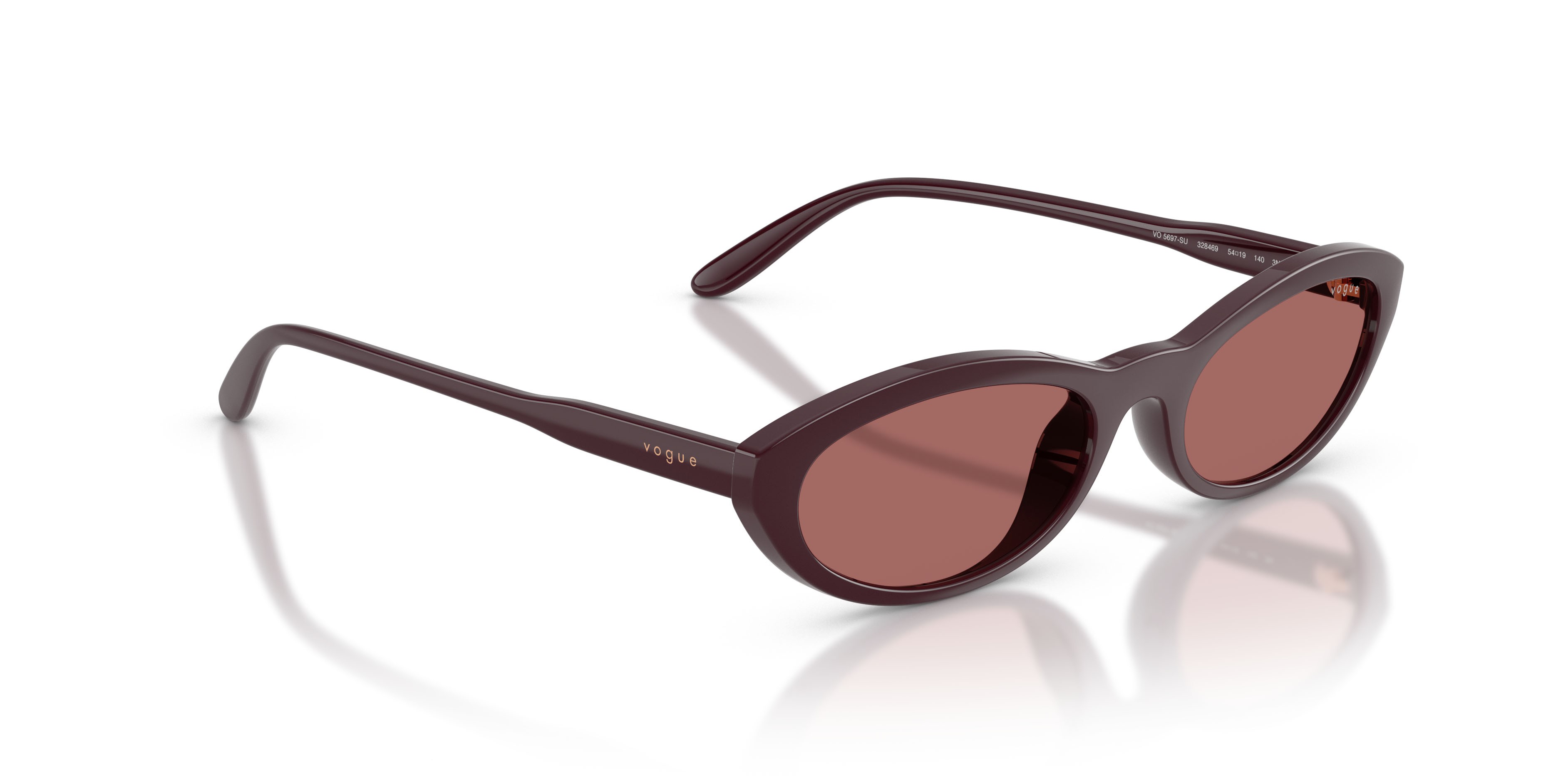 Sunglasses Vogue VO 5697SU (328469) color bordeaux full shape oval lenses violetto scuro