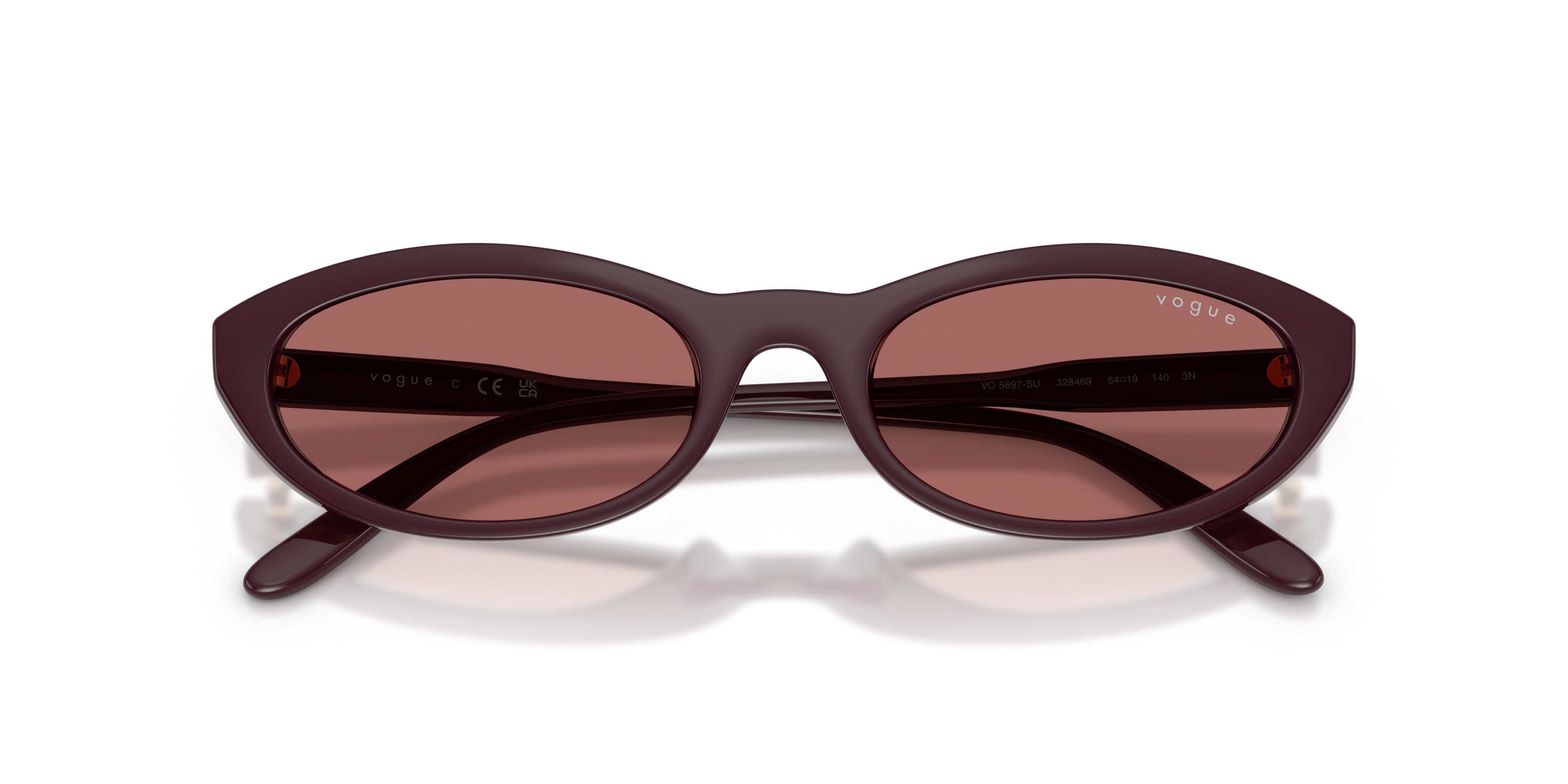 Sunglasses Vogue VO 5697SU (328469) color bordeaux full shape oval lenses violetto scuro