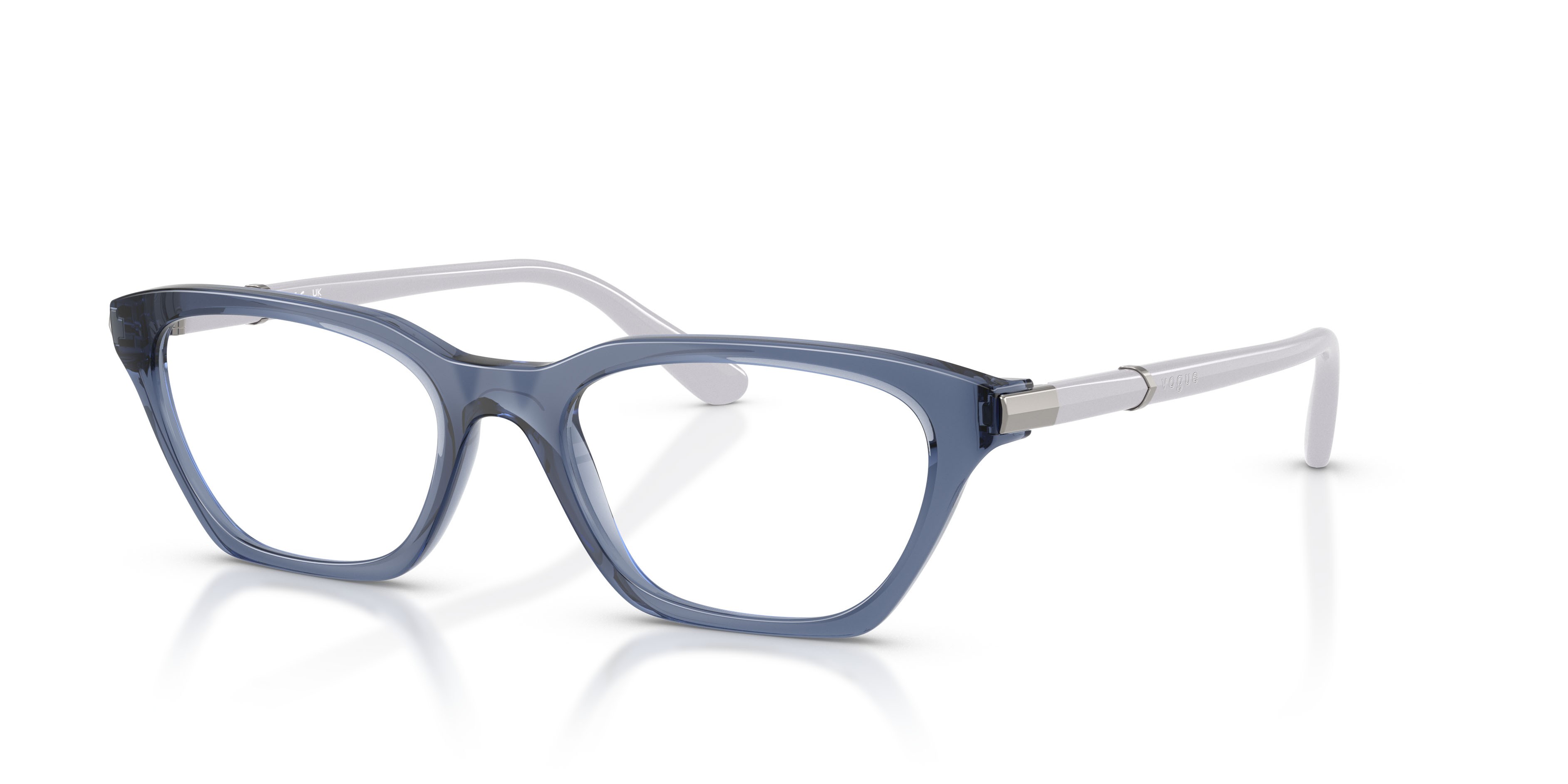 Eyeglasses Vogue VO 5698 (2944) color transparent blue purple shape cat eye lenses lente demo