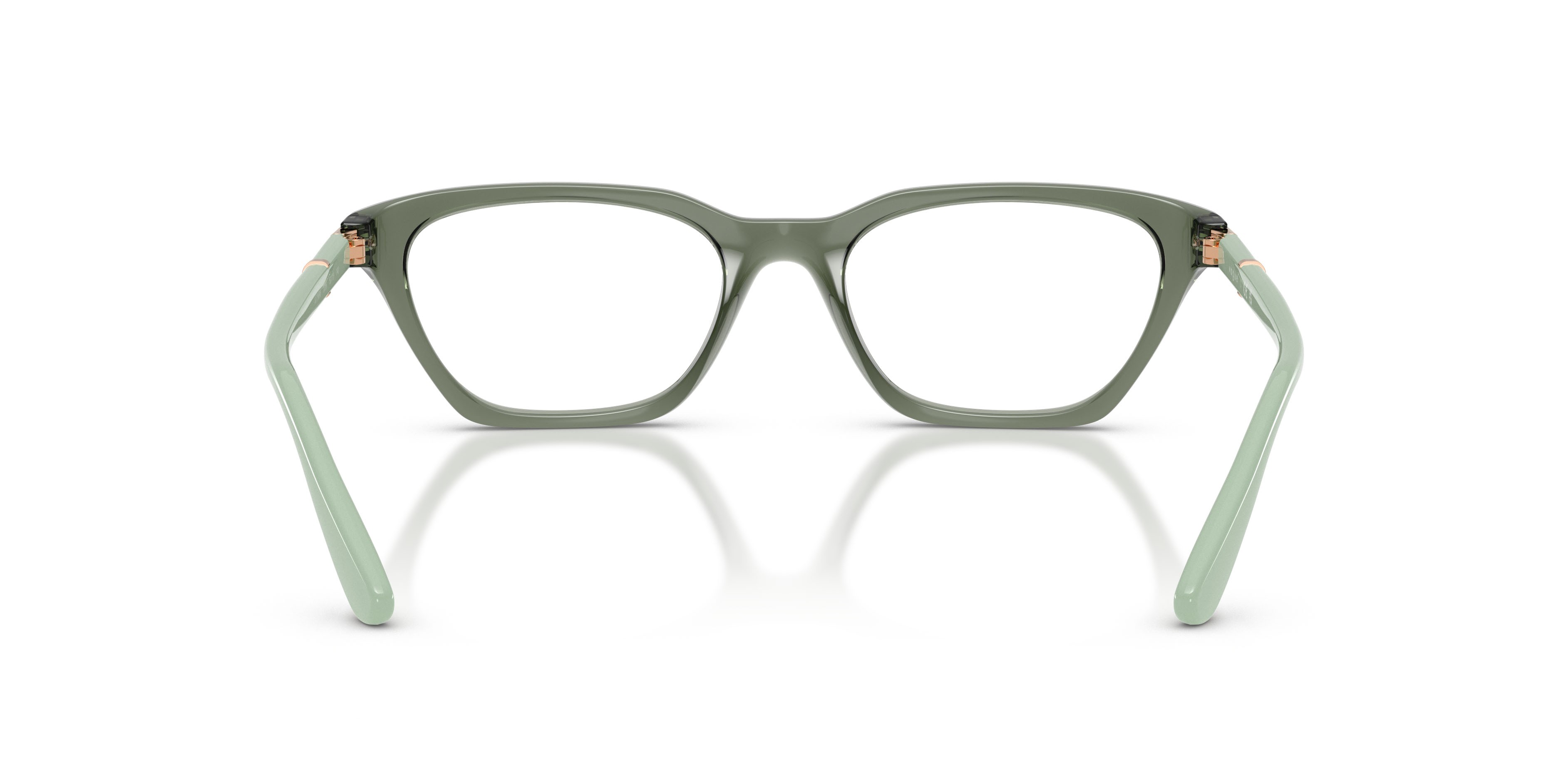 Eyeglasses Vogue VO 5698 (3086) color verde germano reale trasparente shape cat eye lenses lente demo