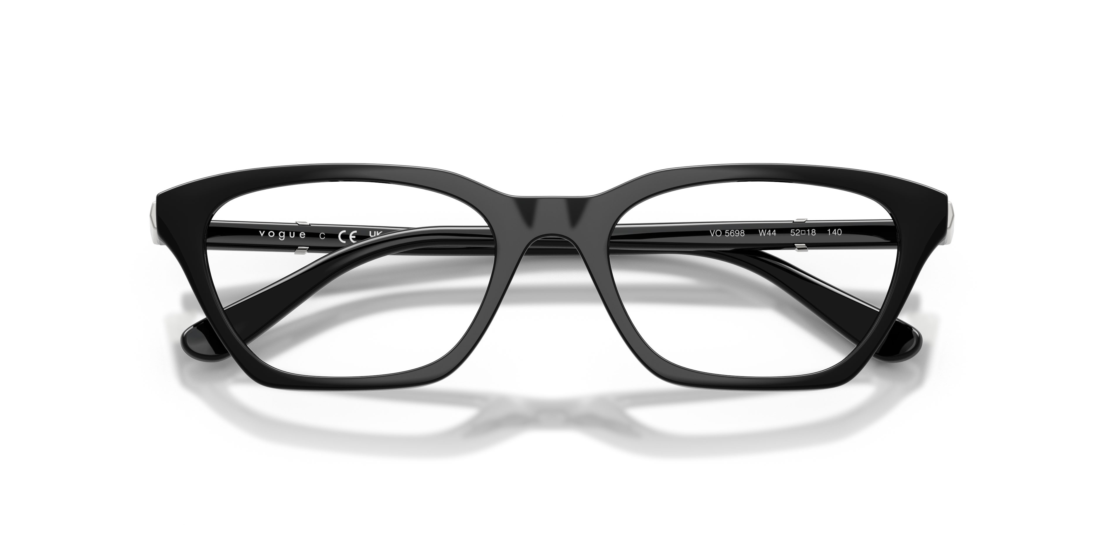 Eyeglasses Vogue VO 5698 (W44) color nero shape cat eye lenses lente demo