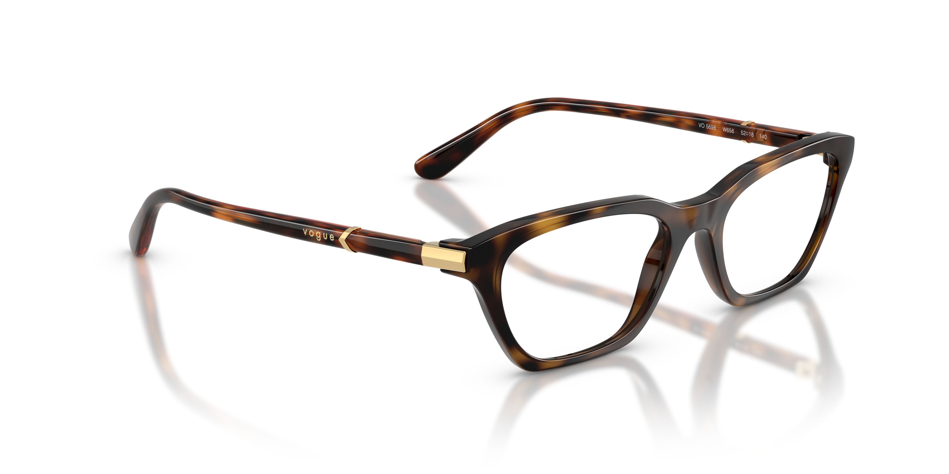 Occhiali da vista Vogue VO 5698 (W656) colore havana scuro forma cat eye lenti lente demo