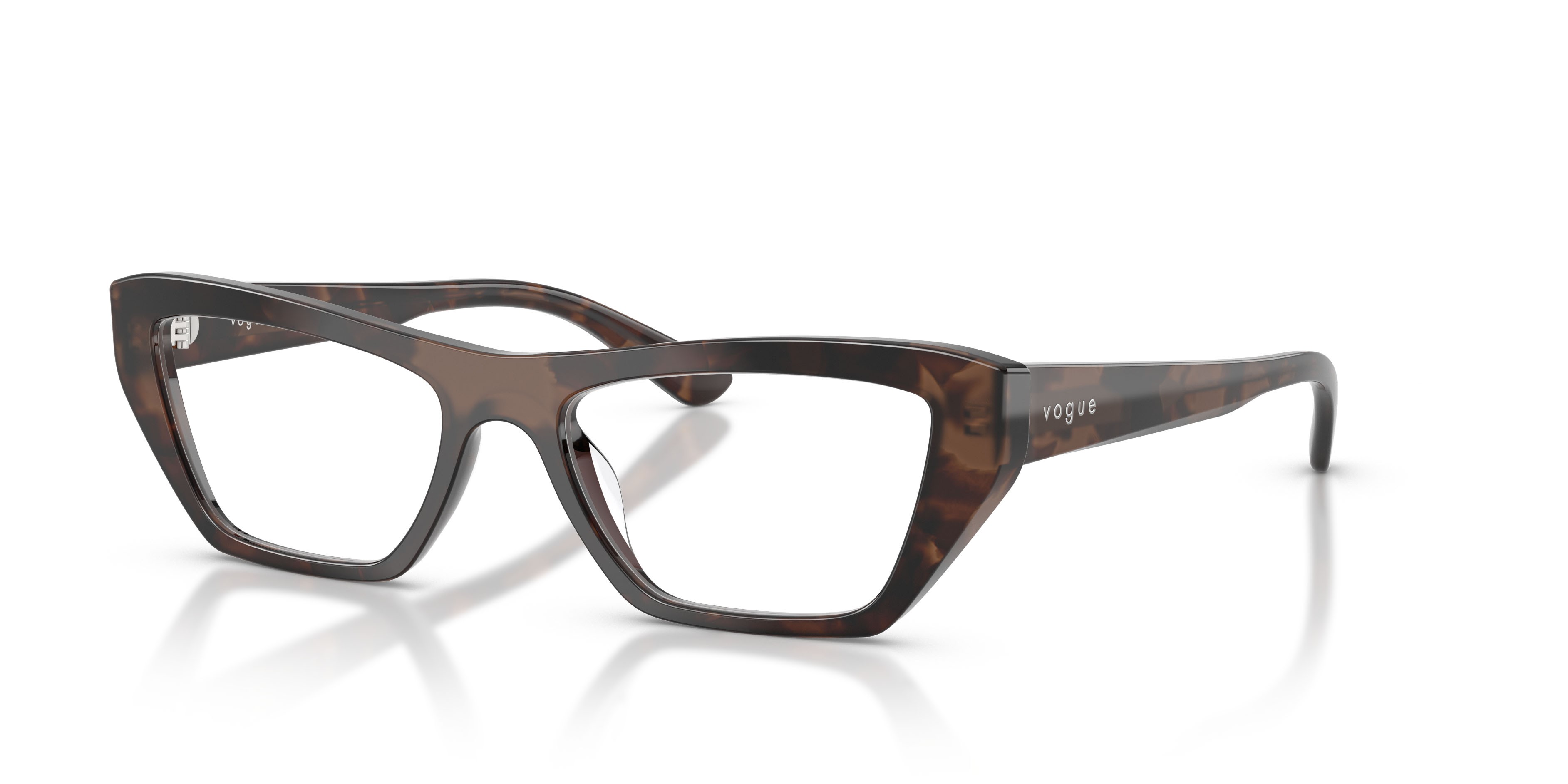 Occhiali da vista Vogue VO 5701U (3279) colore milky brown havana forma cat eye lenti lente demo