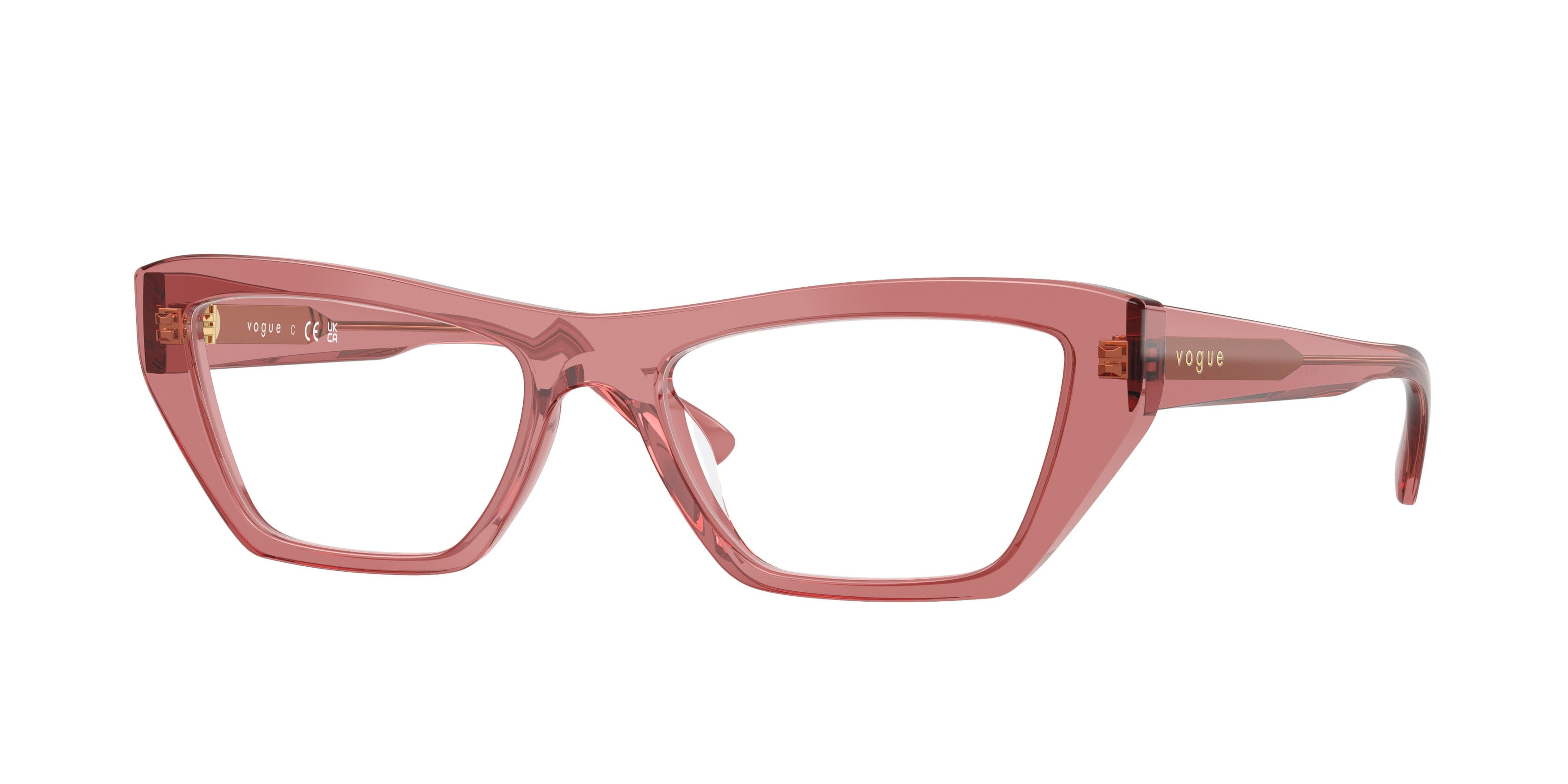 Occhiali da vista Vogue VO 5701U (3290) colore rosa antico trasparente forma cat eye lenti lente demo