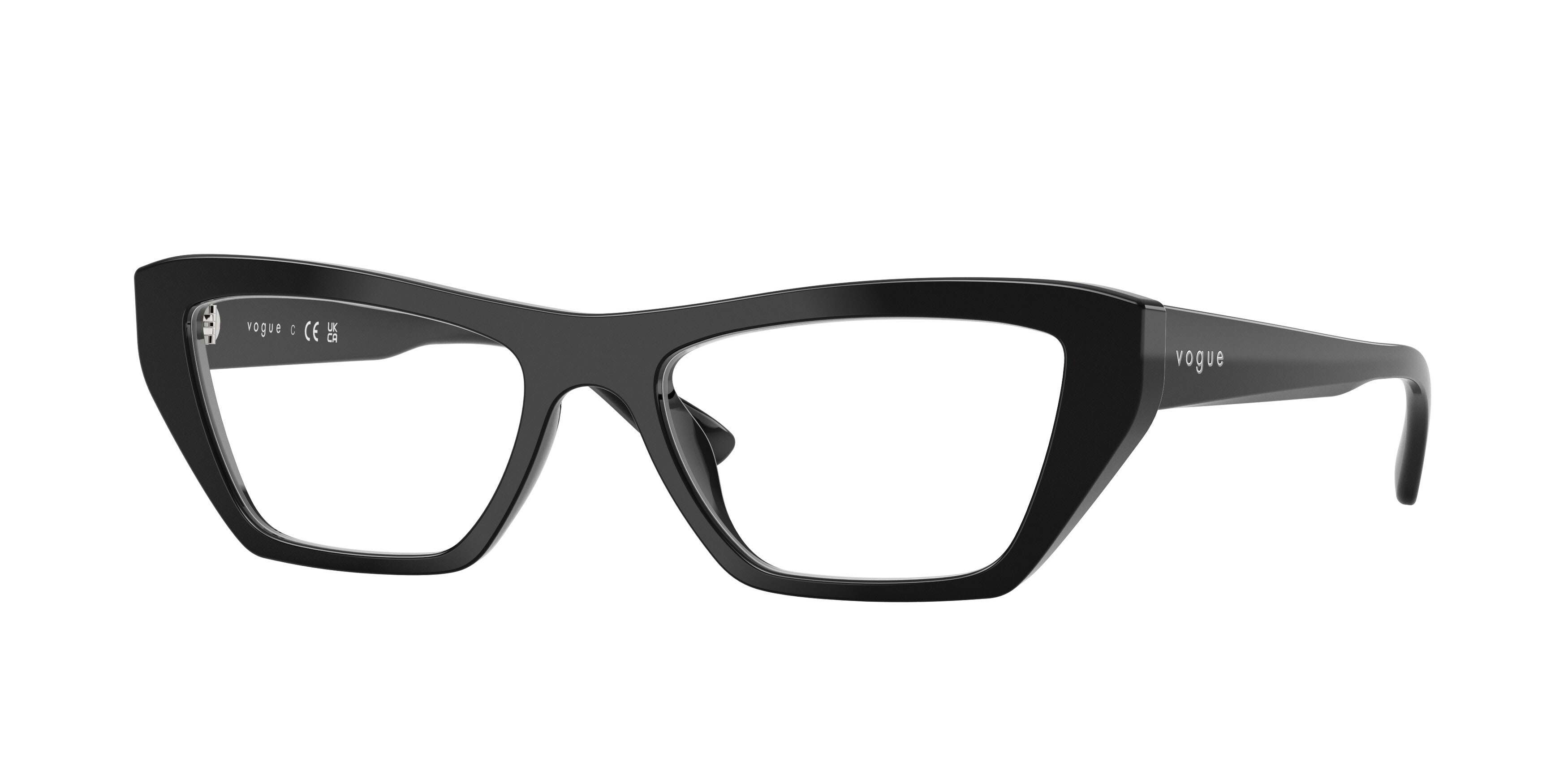 Occhiali da vista Vogue VO 5701U (W44) colore nero forma cat eye lenti lente demo
