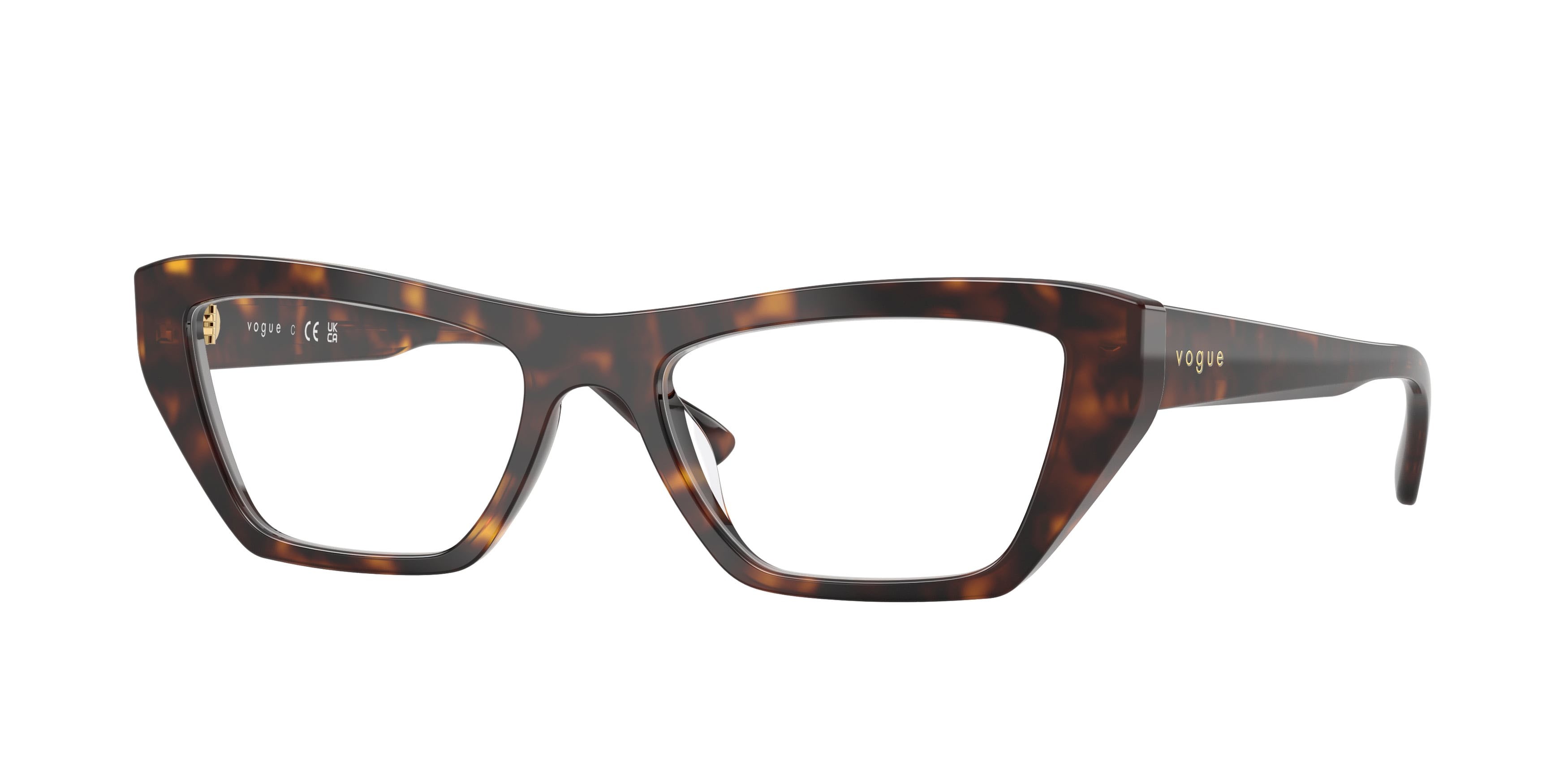 Occhiali da vista Vogue VO 5701U (W656) colore havana scuro forma cat eye lenti lente demo