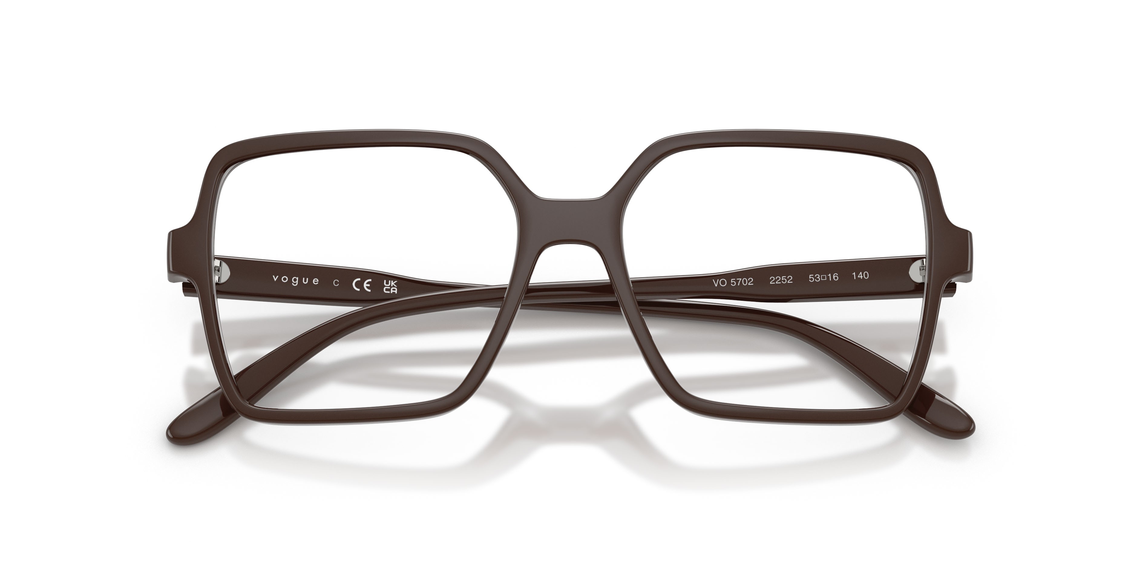 Eyeglasses Vogue VO 5702 (2252) color marrone pieno shape square lenses lente demo