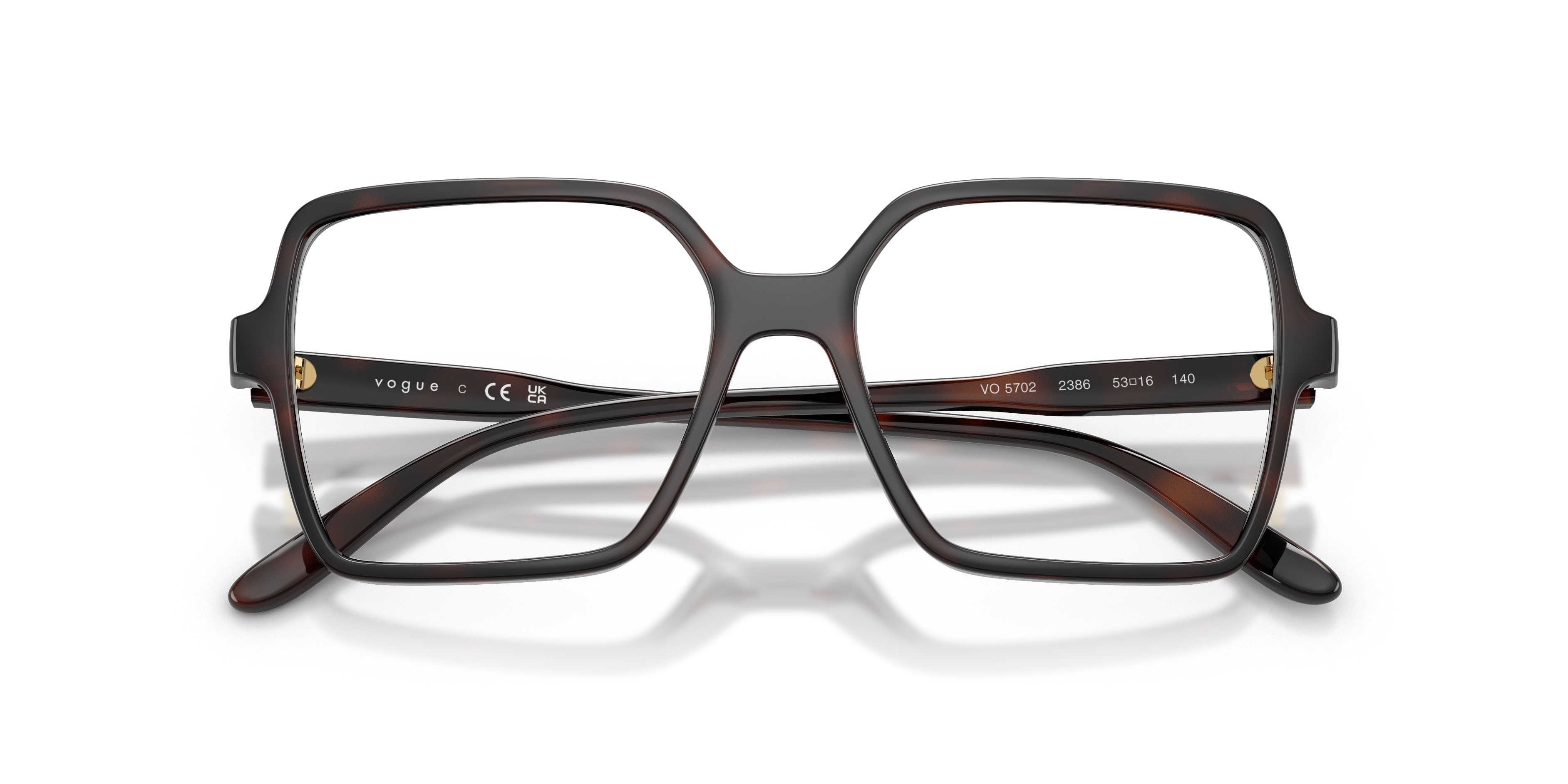 Eyeglasses Vogue VO 5702 (2386) color havana marrone shape square lenses lente demo