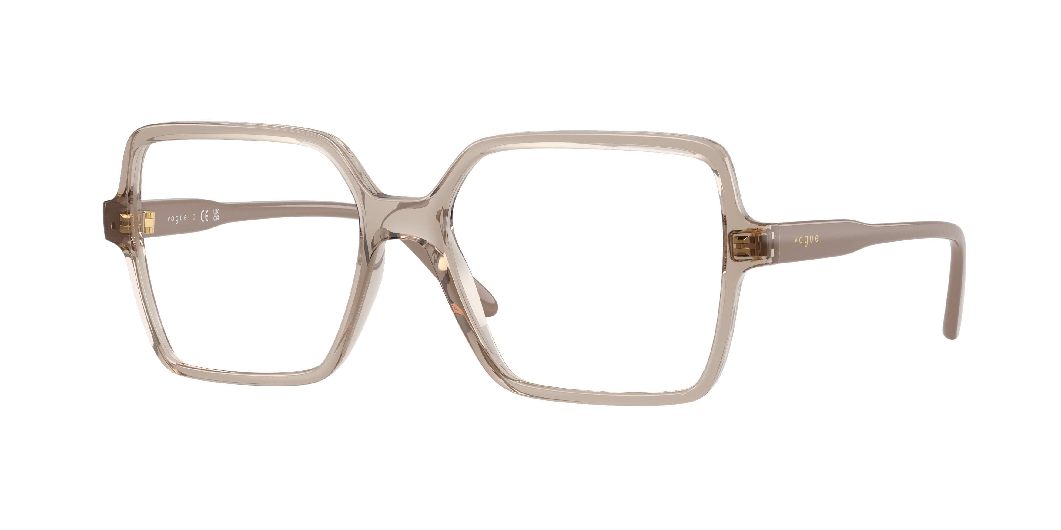 Eyeglasses Vogue VO 5702 (2990) color caramello trasparente shape square lenses lente demo