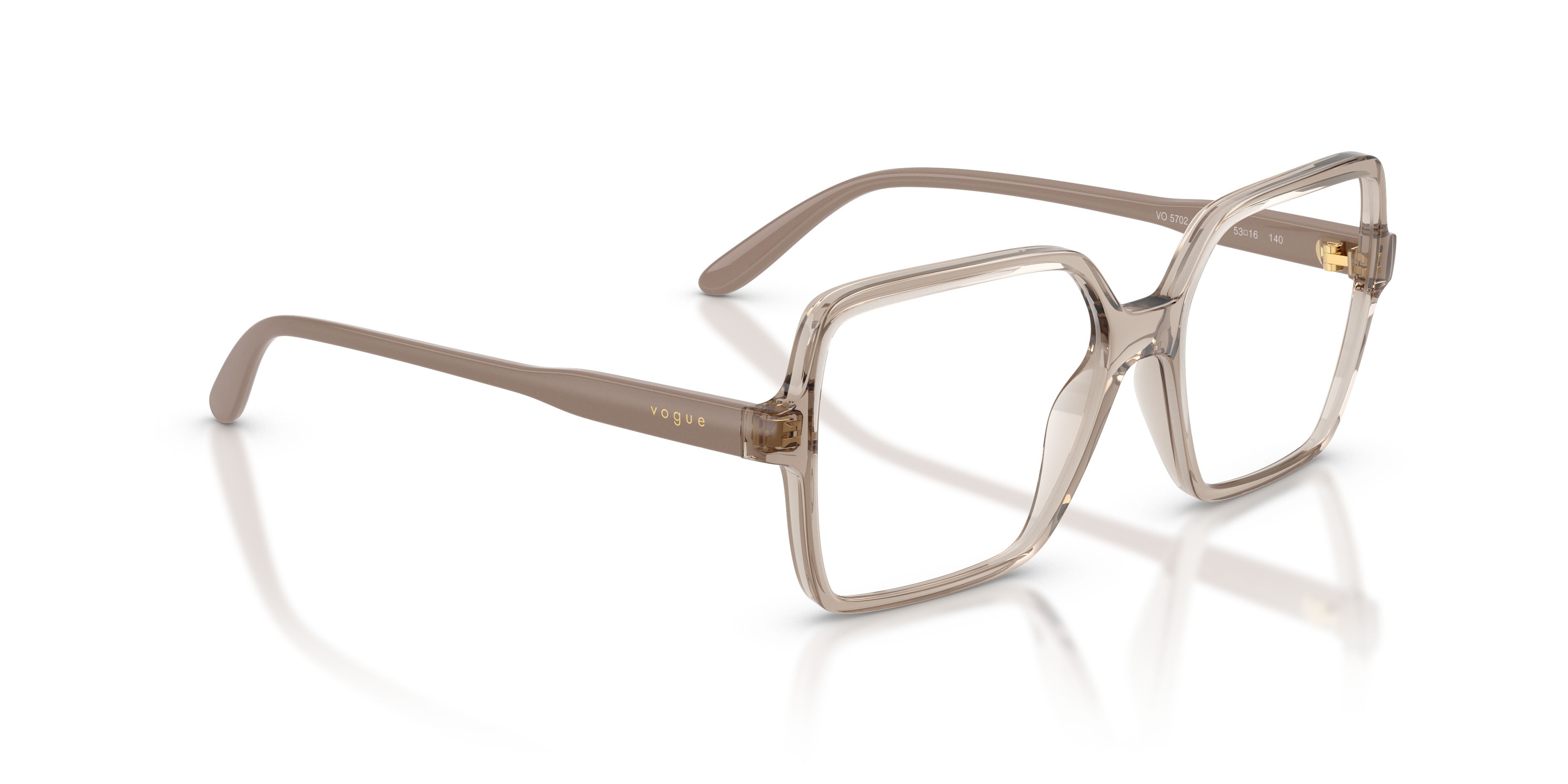Eyeglasses Vogue VO 5702 (2990) color caramello trasparente shape square lenses lente demo