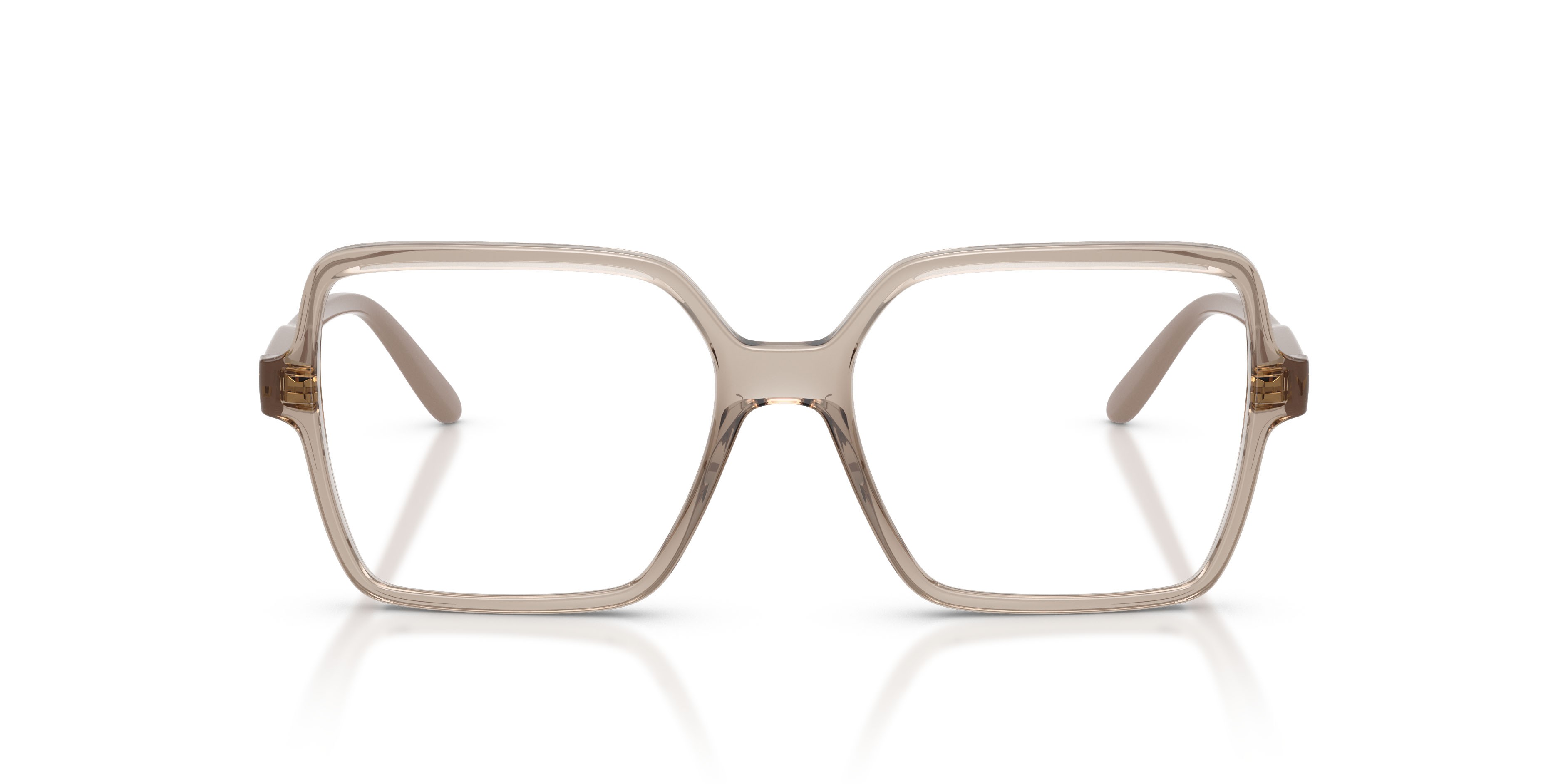 Eyeglasses Vogue VO 5702 (2990) color caramello trasparente shape square lenses lente demo