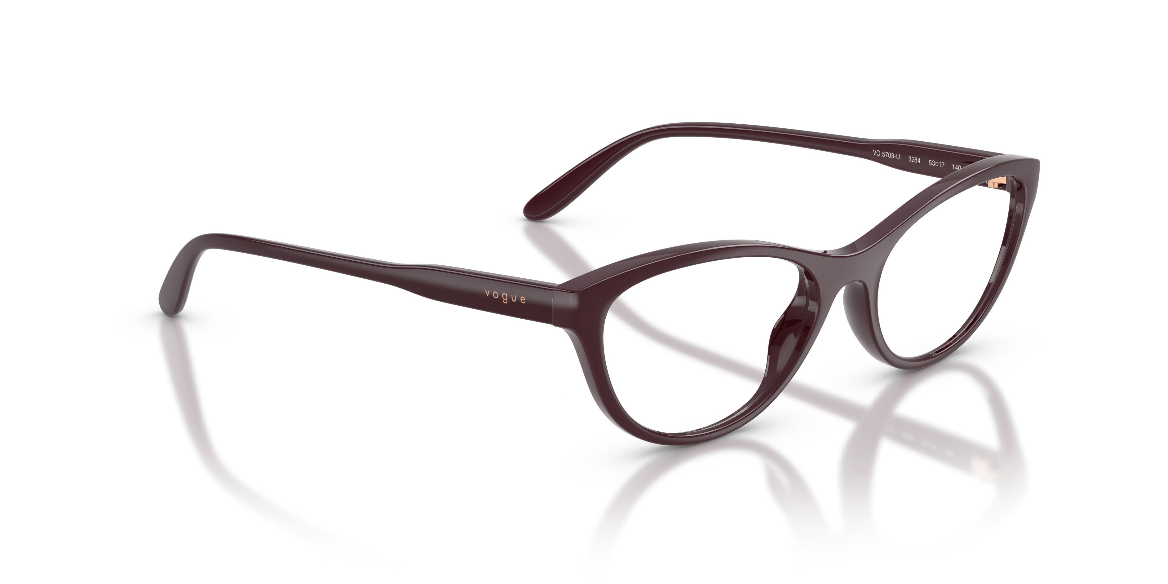Occhiali da vista Vogue VO 5703U (3284) colore bordeaux full forma ovale lenti lente demo