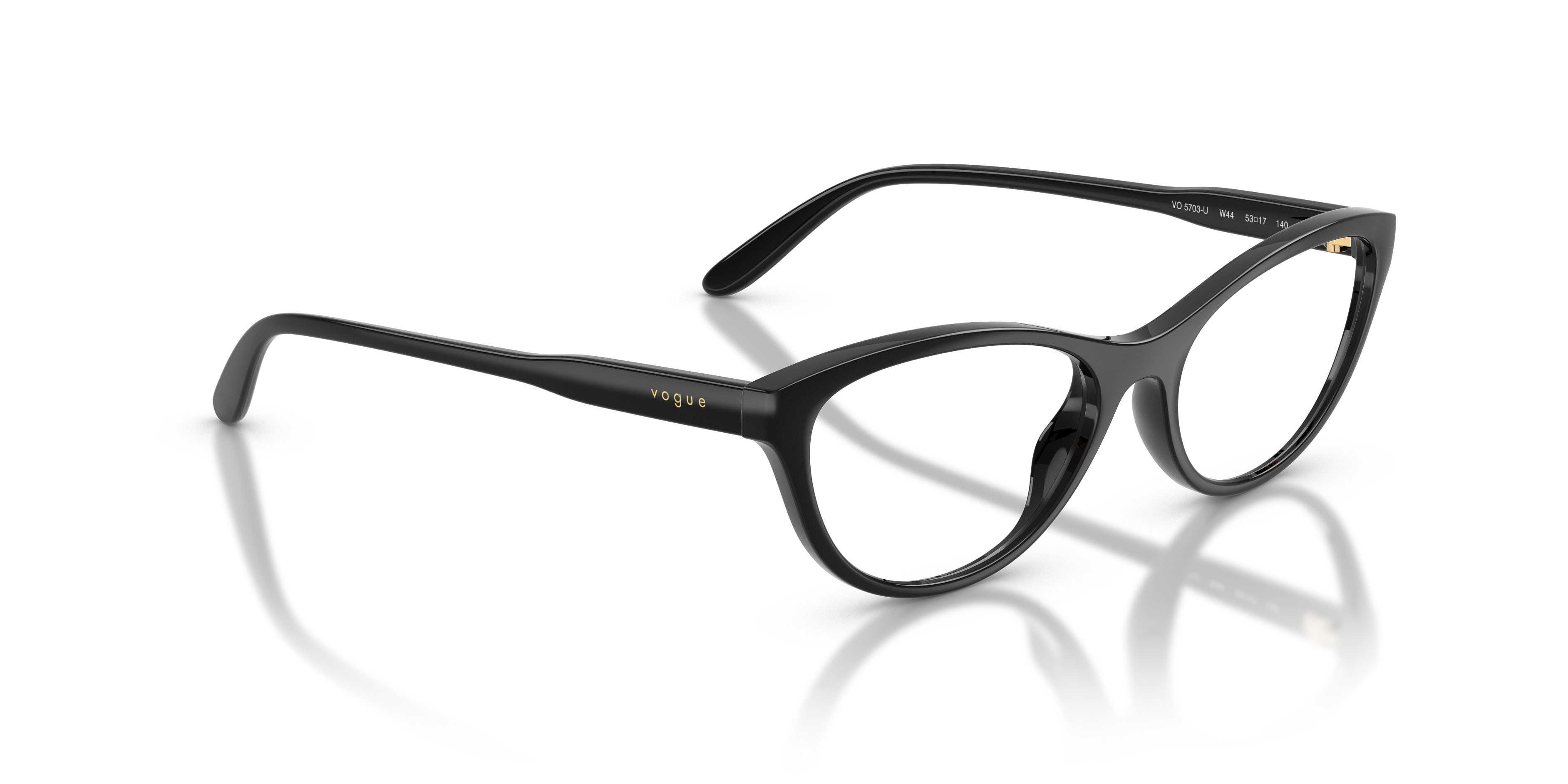 Occhiali da vista Vogue VO 5703U (W44) colore nero forma ovale lenti lente demo
