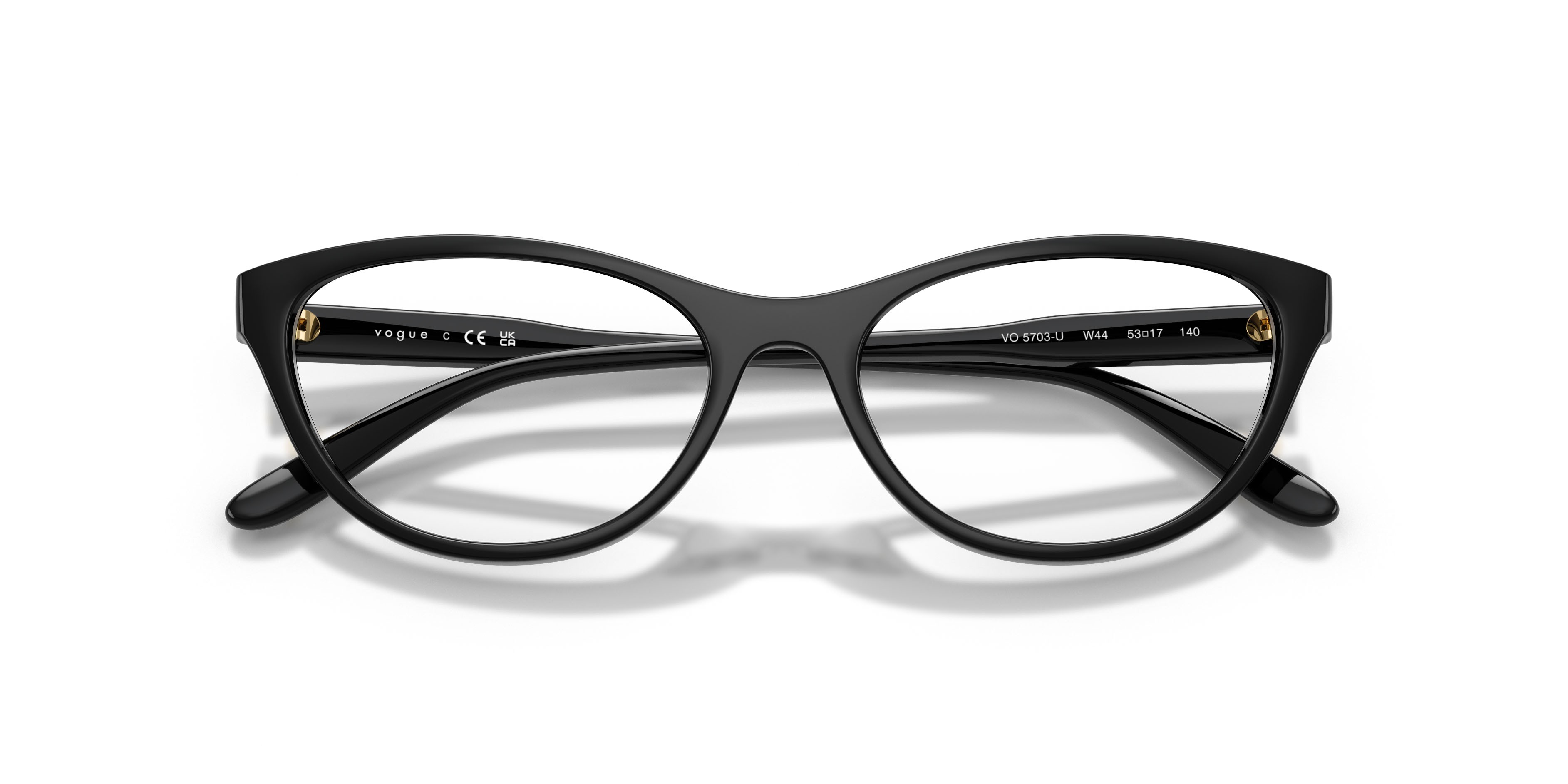 Occhiali da vista Vogue VO 5703U (W44) colore nero forma ovale lenti lente demo