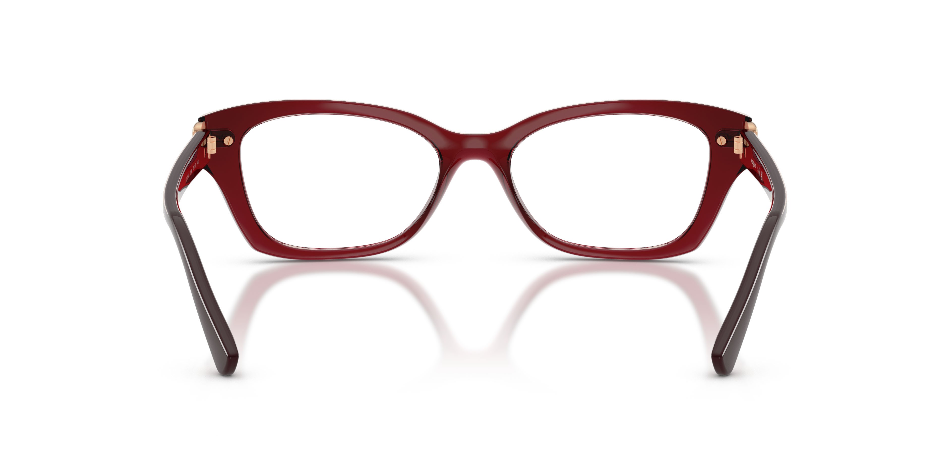 Eyeglasses Vogue VO 5704B (3286) color bordeaux trasparente shape cat eye lenses lente demo