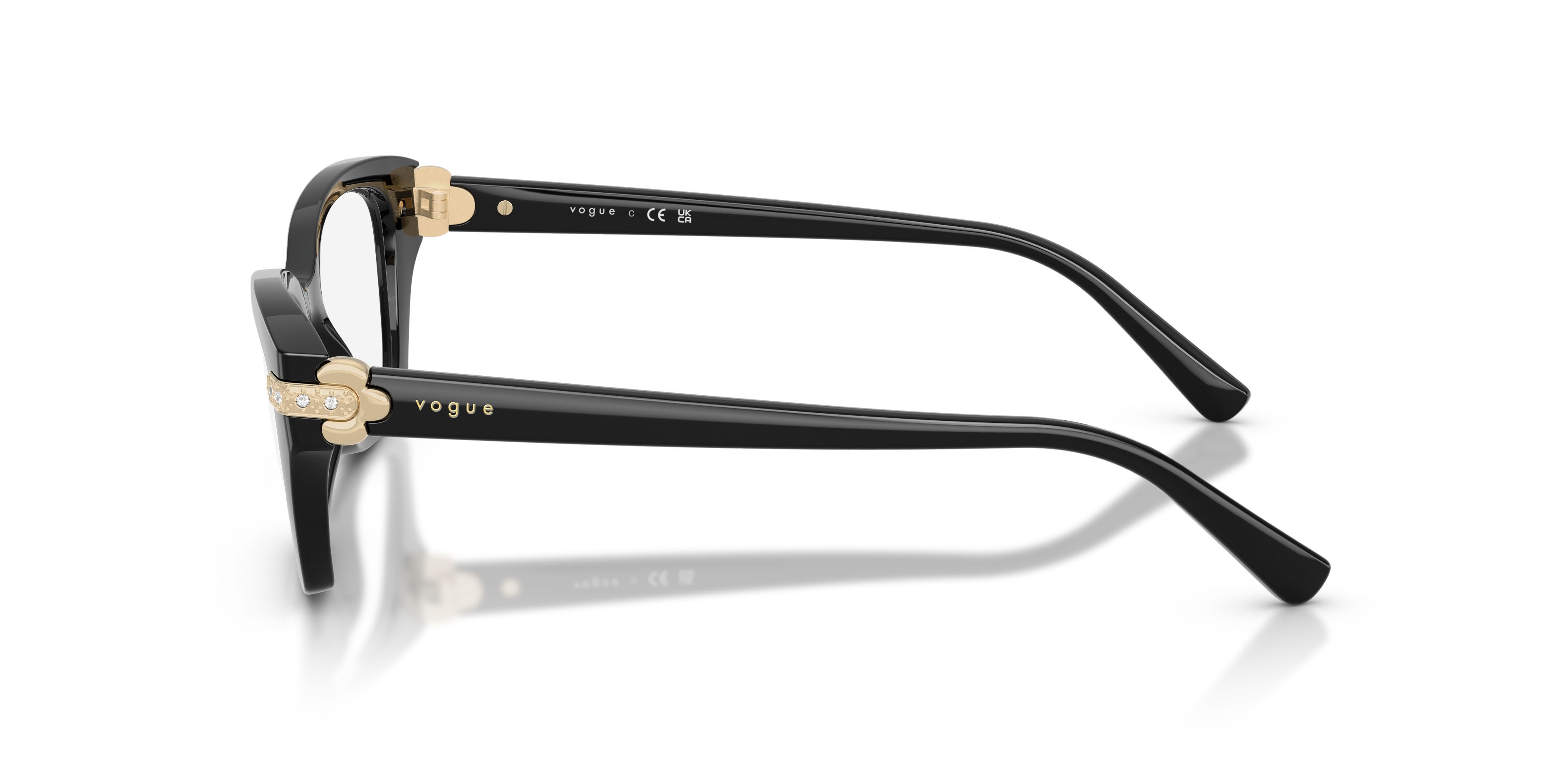 Occhiali da vista Vogue VO 5704B (W44) colore nero forma cat eye lenti lente demo