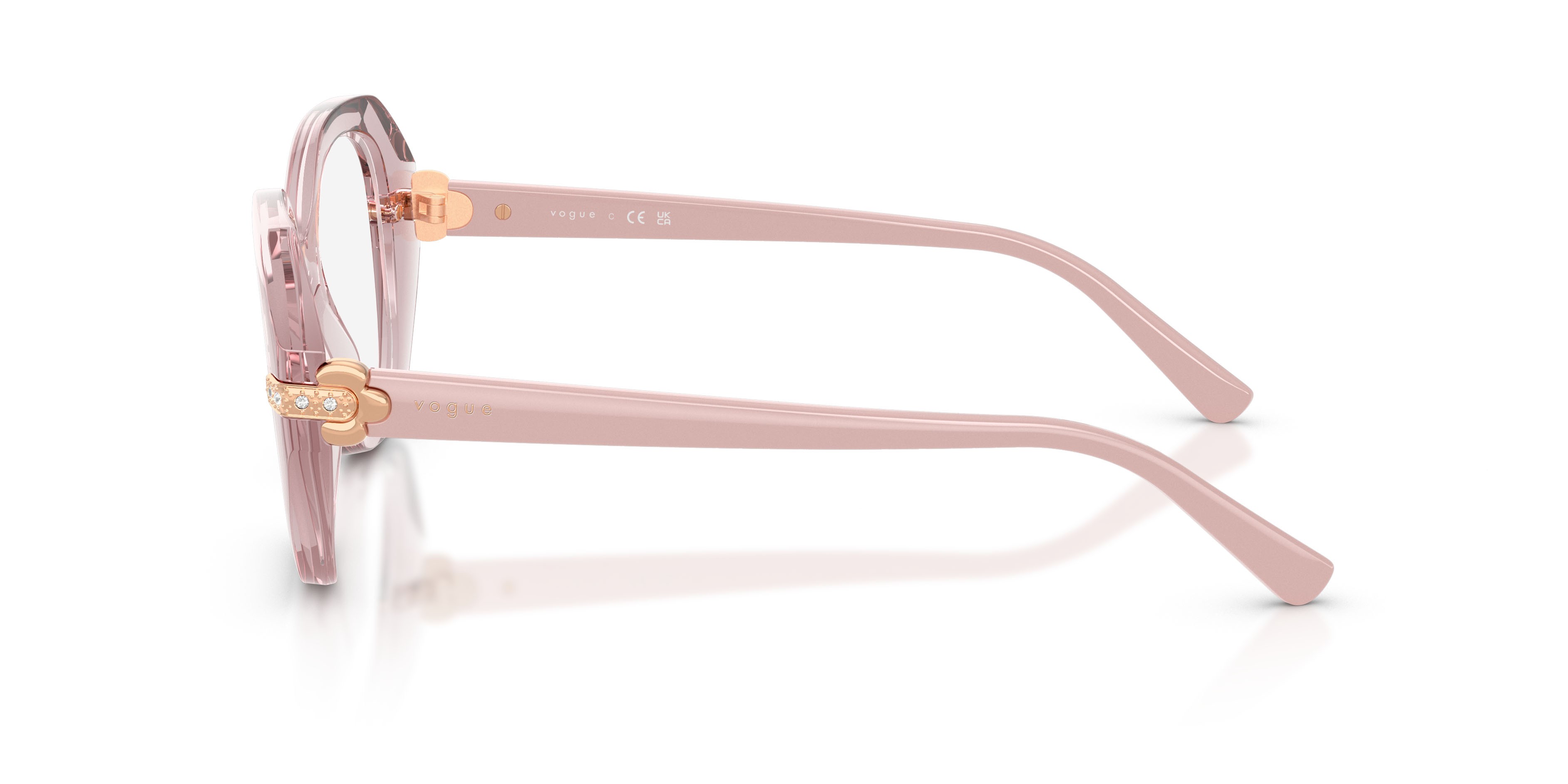 Occhiali da vista Vogue VO 5705B (2942) colore rosa trasparente forma irregolare lenti lente demo