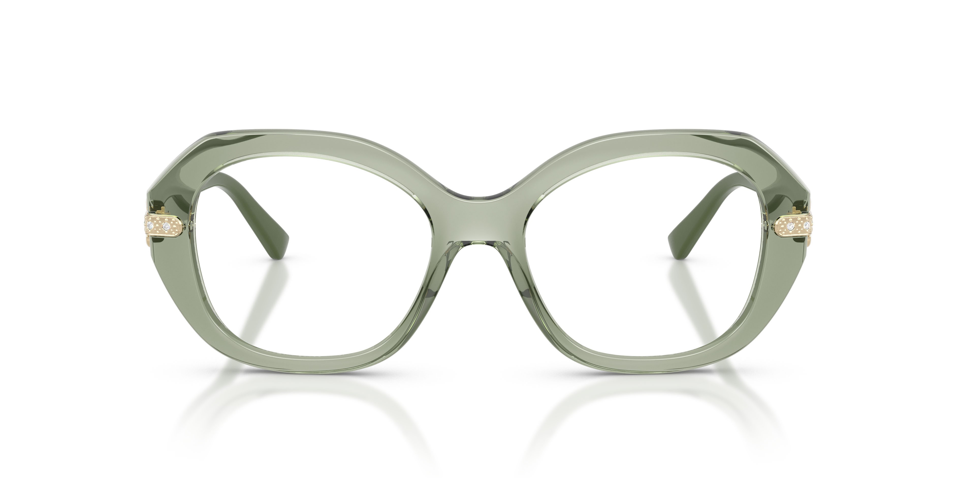 Occhiali da vista Vogue VO 5705B (3022) colore verde trasparente forma irregolare lenti lente demo
