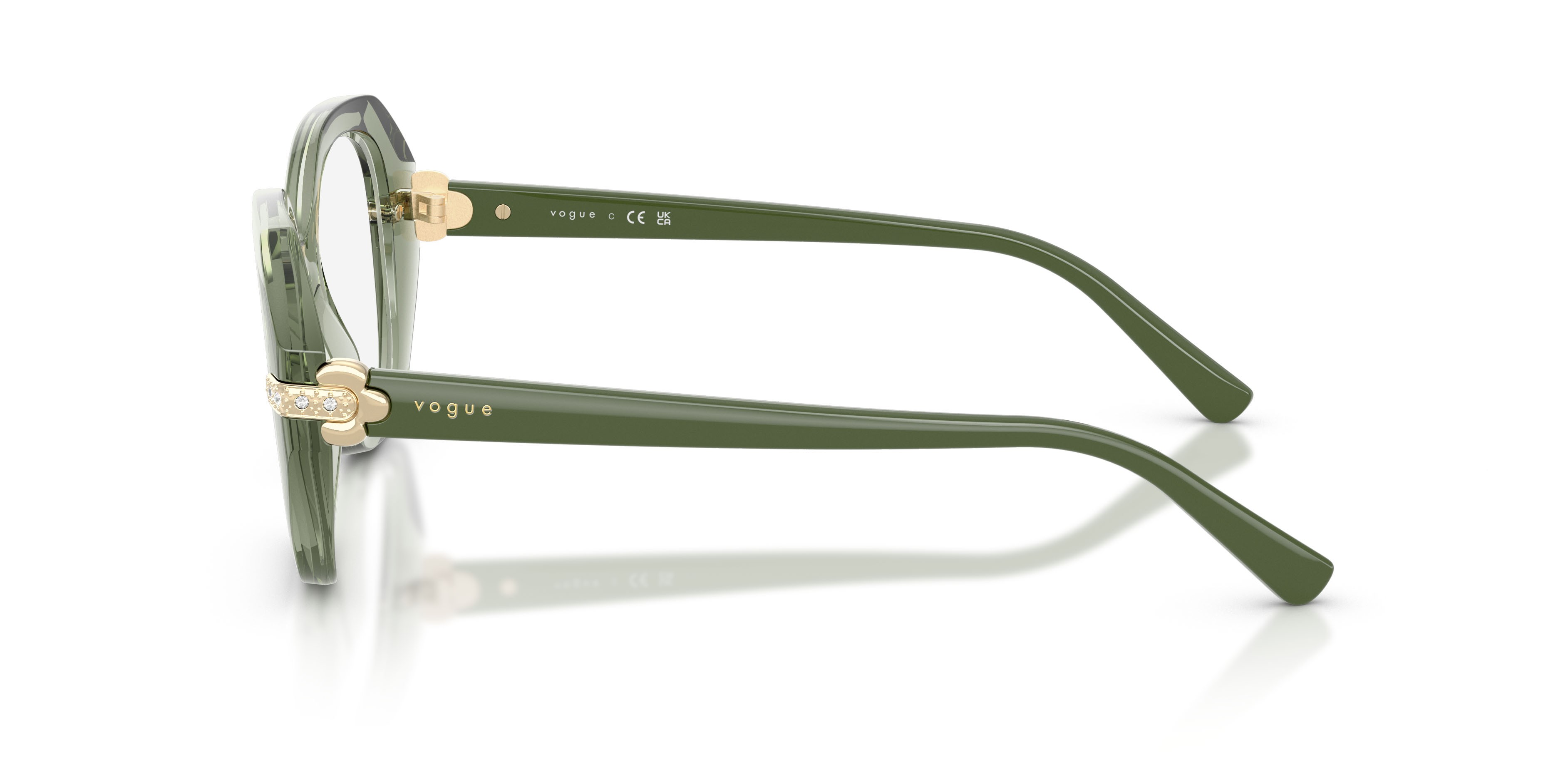 Occhiali da vista Vogue VO 5705B (3022) colore verde trasparente forma irregolare lenti lente demo