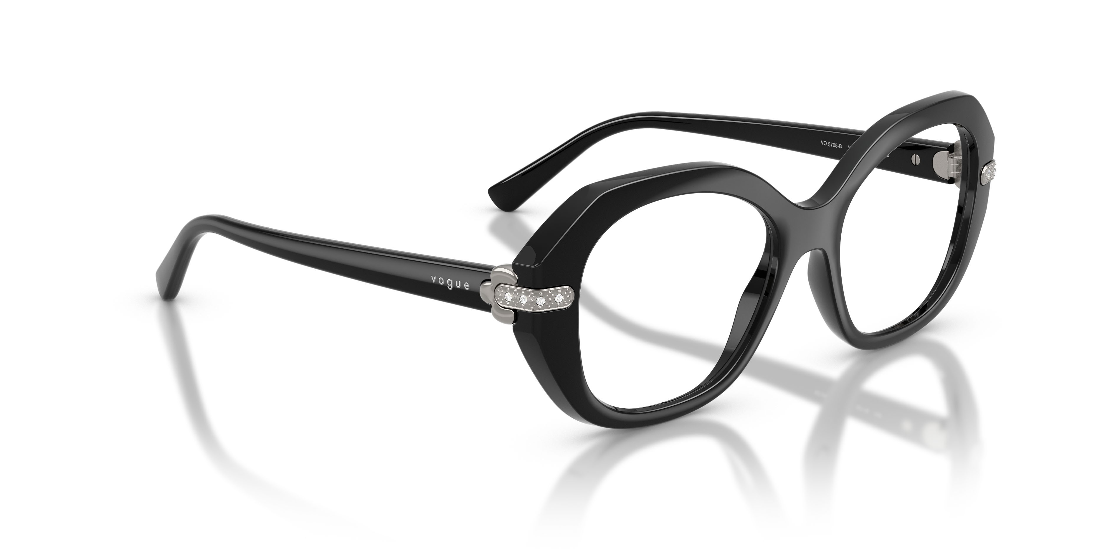 Eyeglasses Vogue VO 5705B (W44) color nero shape irregular lenses lente demo