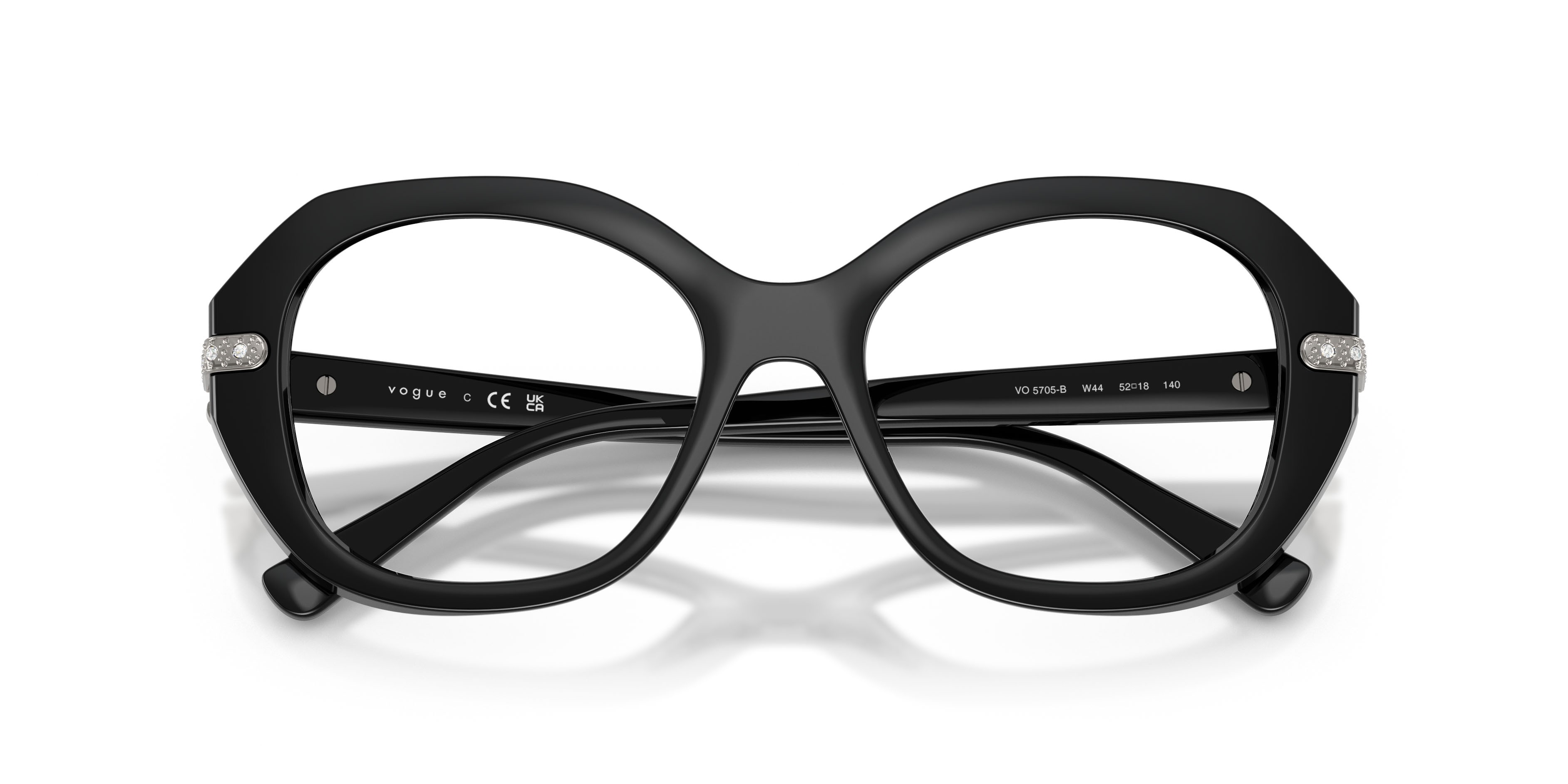 Eyeglasses Vogue VO 5705B (W44) color nero shape irregular lenses lente demo