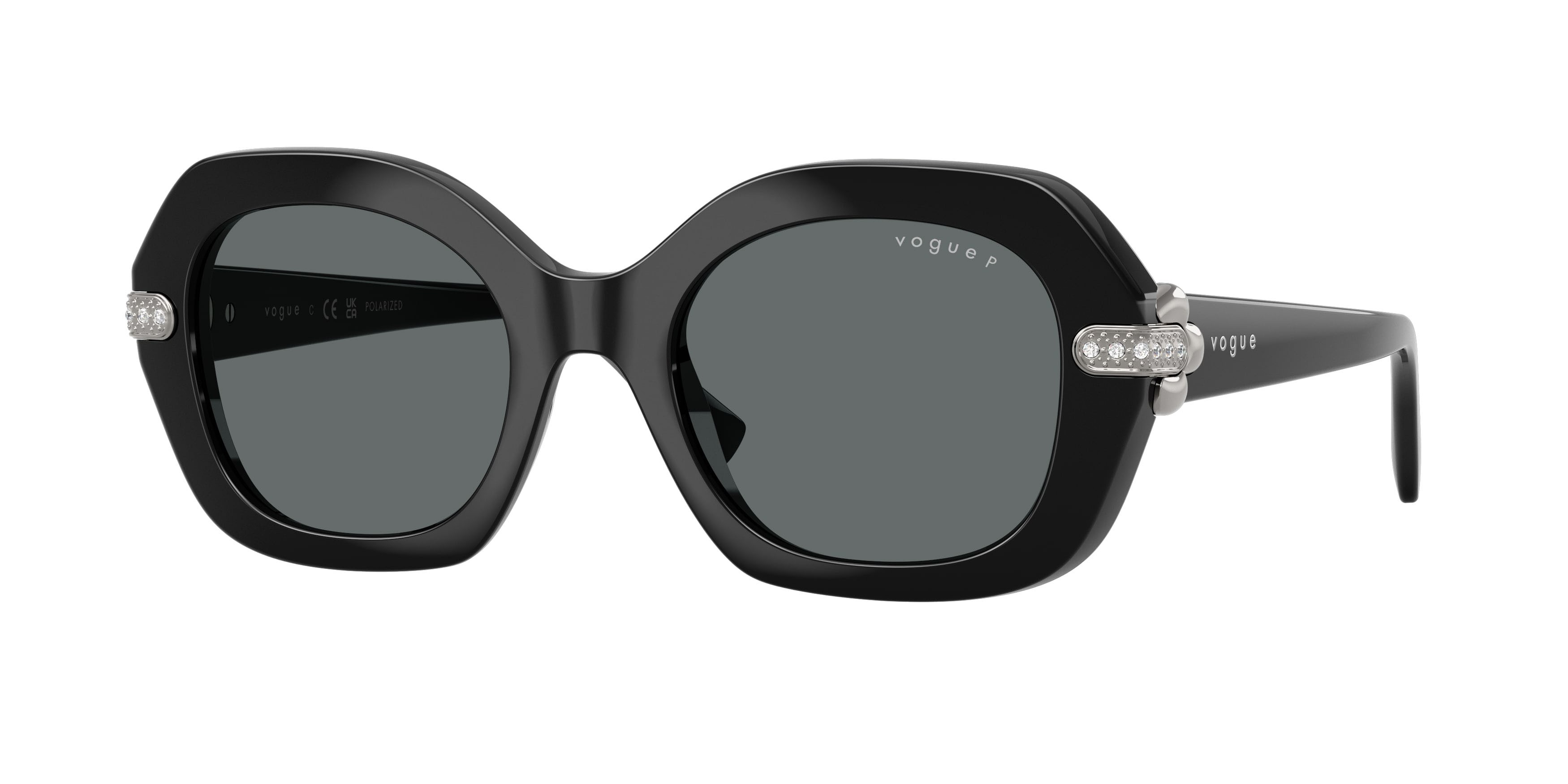 Occhiali da sole Vogue VO 5706SB (W44/81) colore nero forma irregolare lenti polar grigio scuro