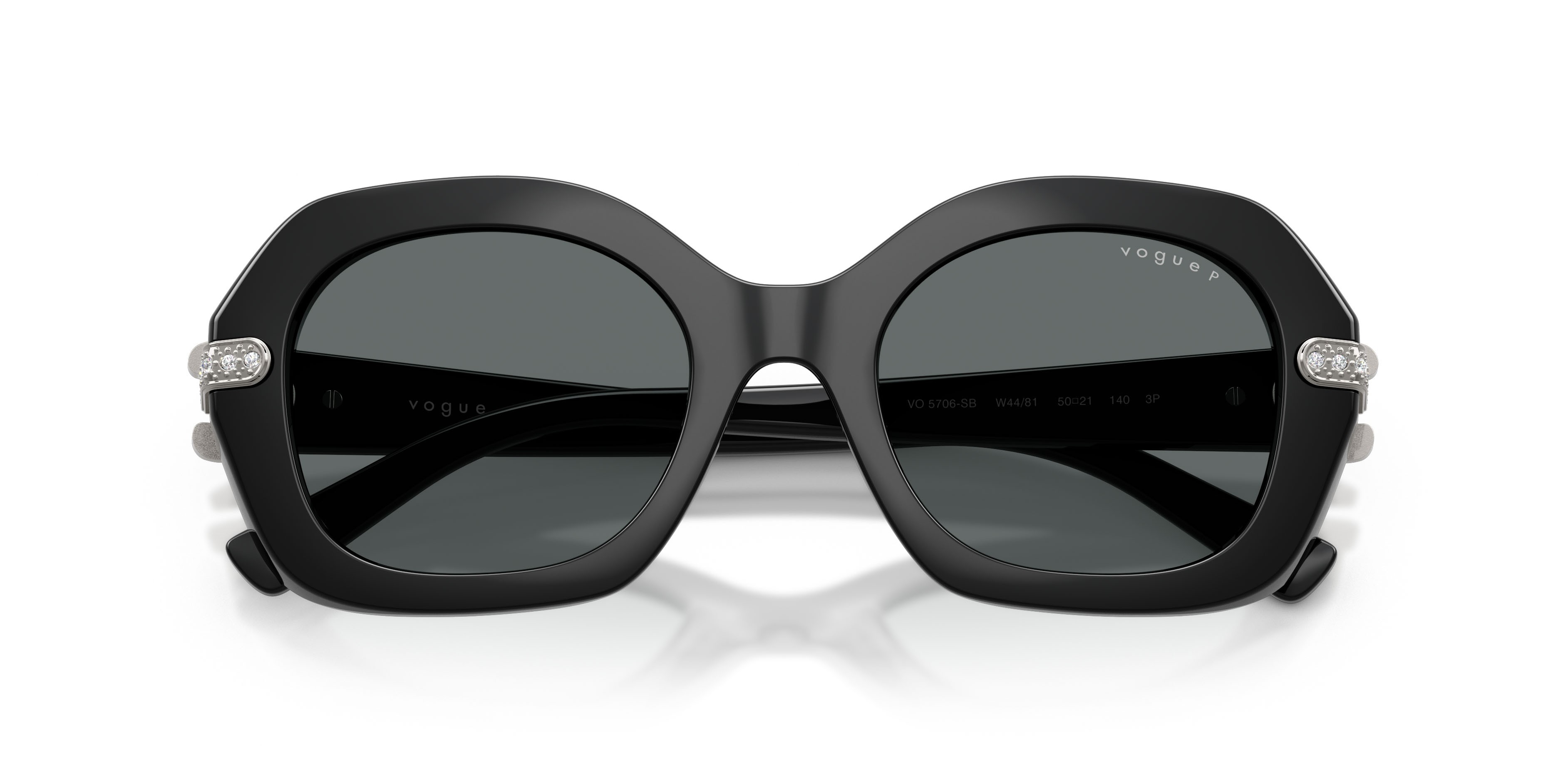 Occhiali da sole Vogue VO 5706SB (W44/81) colore nero forma irregolare lenti polar grigio scuro