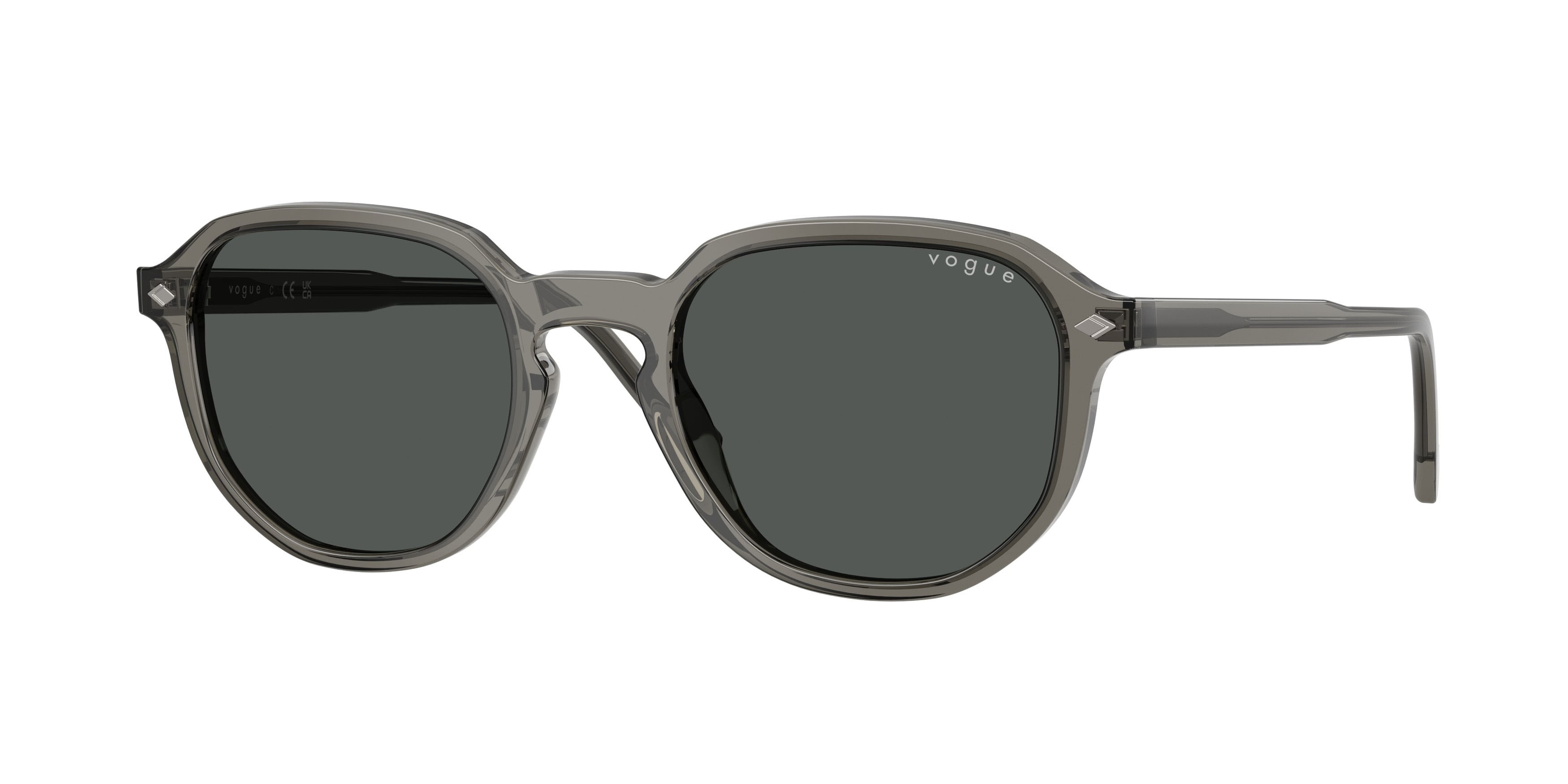 Occhiali da sole Vogue VO 5707S (329487) colore grigio scuro trasparente forma irregolare lenti grigio scuro