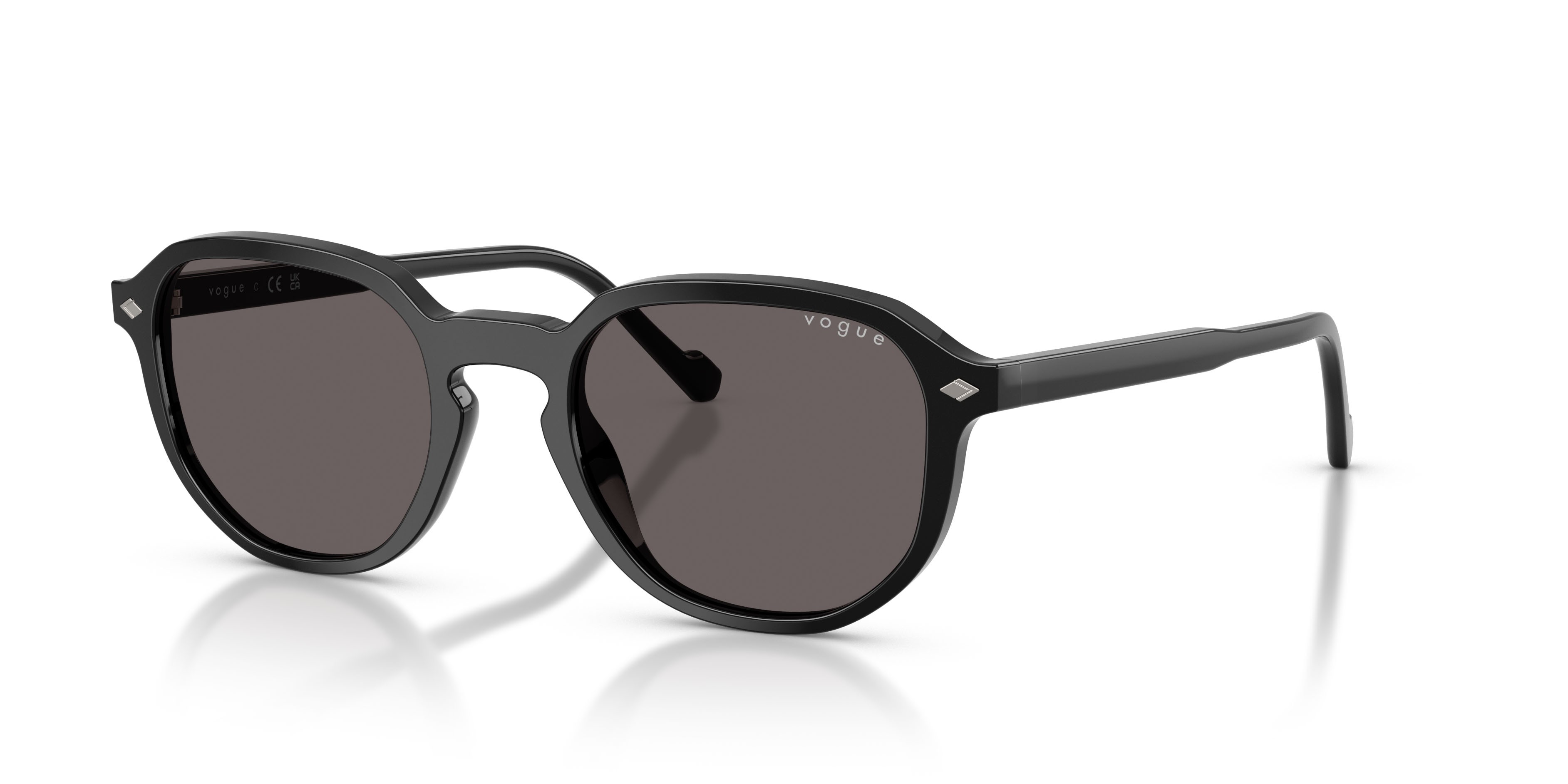Occhiali da sole Vogue VO 5707S (W44/87) colore nero forma irregolare lenti nero/grigio fumo