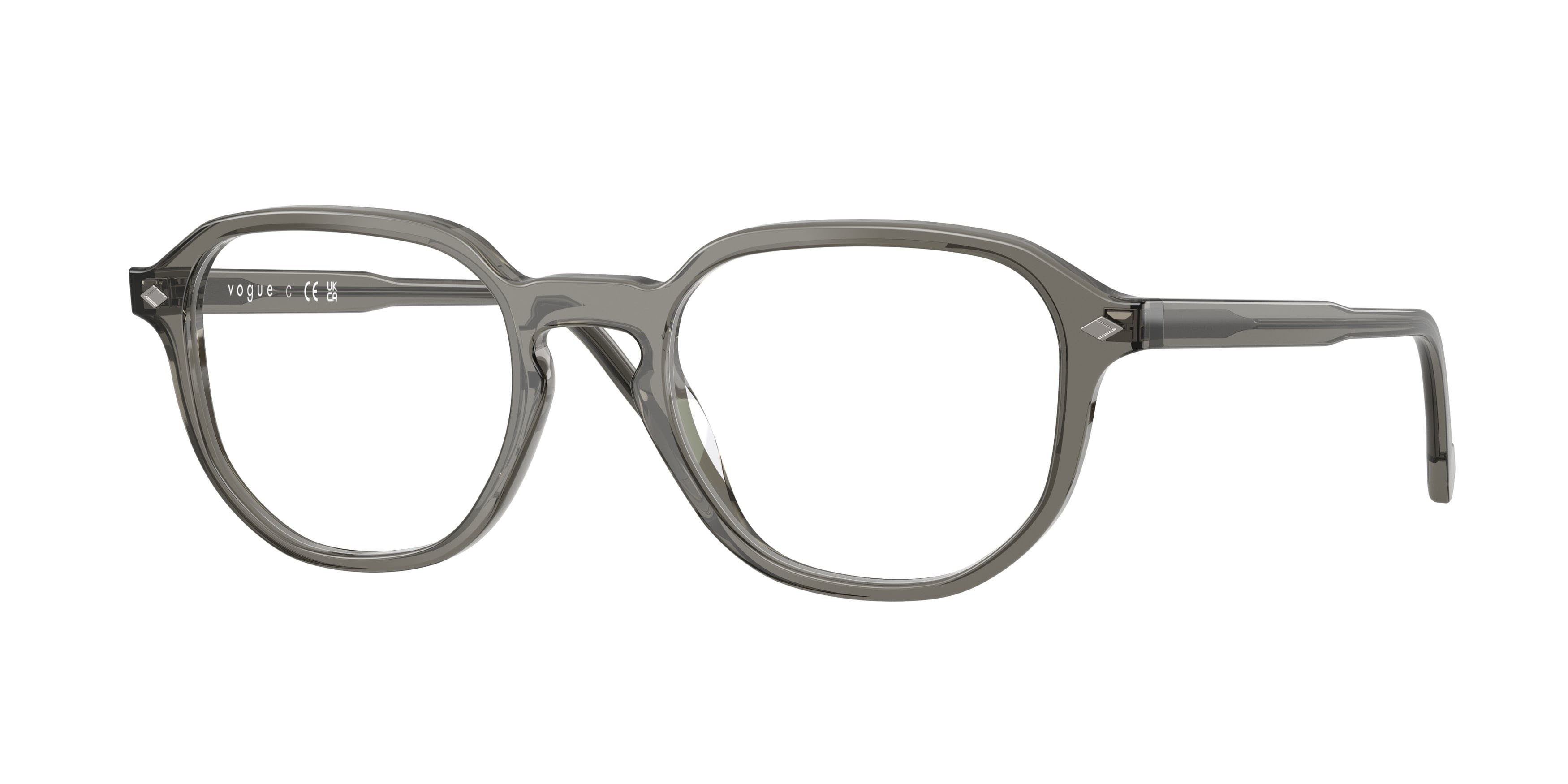 Eyeglasses Vogue VO 5708 (3294) color grigio scuro trasparente shape irregular lenses lente demo