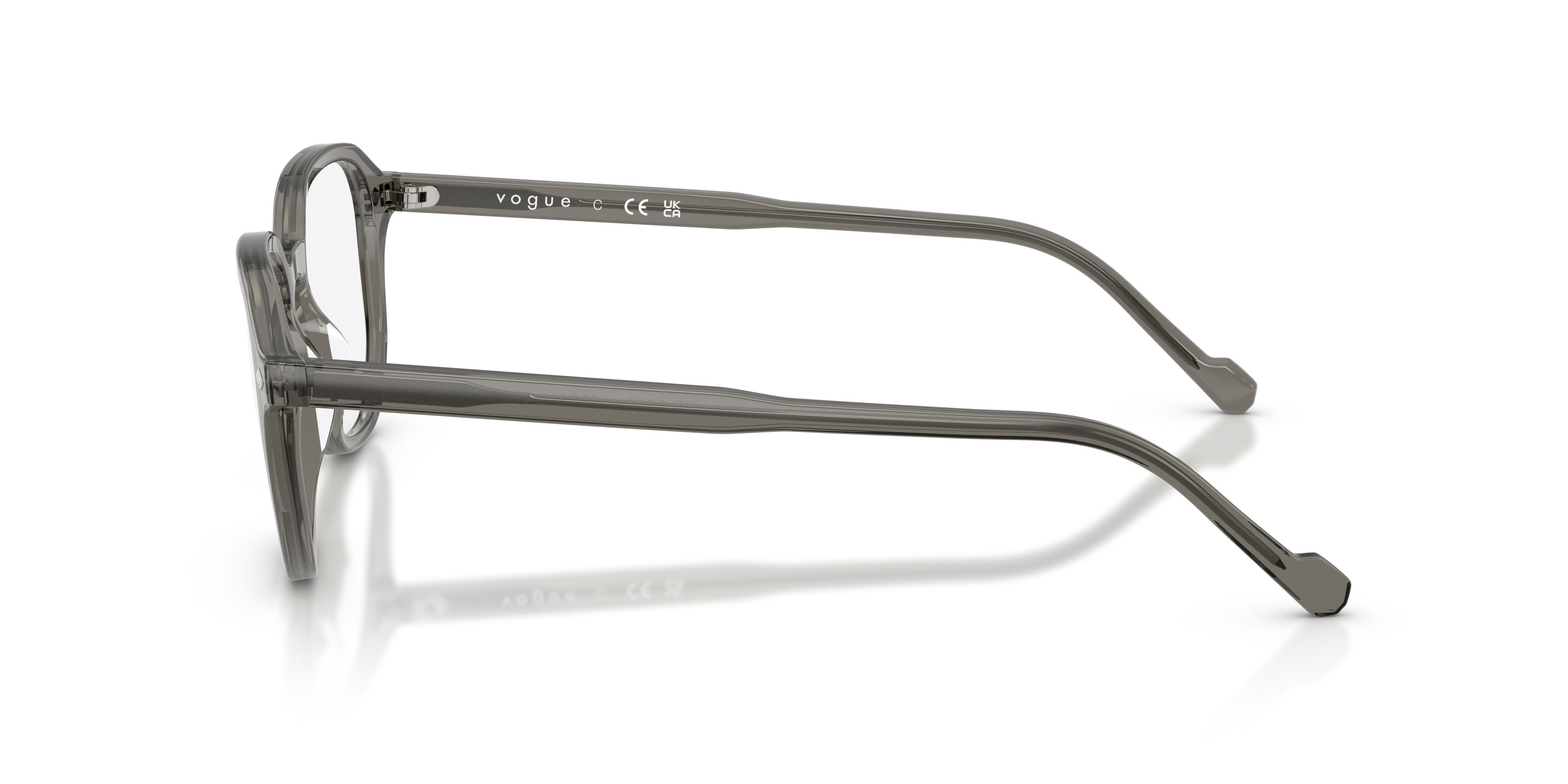 Eyeglasses Vogue VO 5708 (3294) color grigio scuro trasparente shape irregular lenses lente demo
