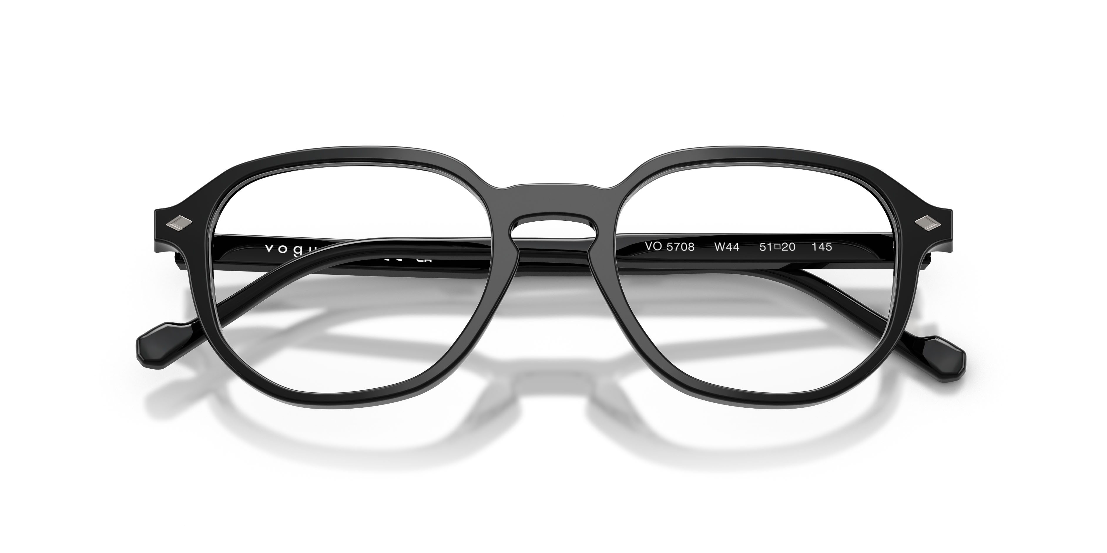 Eyeglasses Vogue VO 5708 (W44) color nero shape irregular lenses lente demo