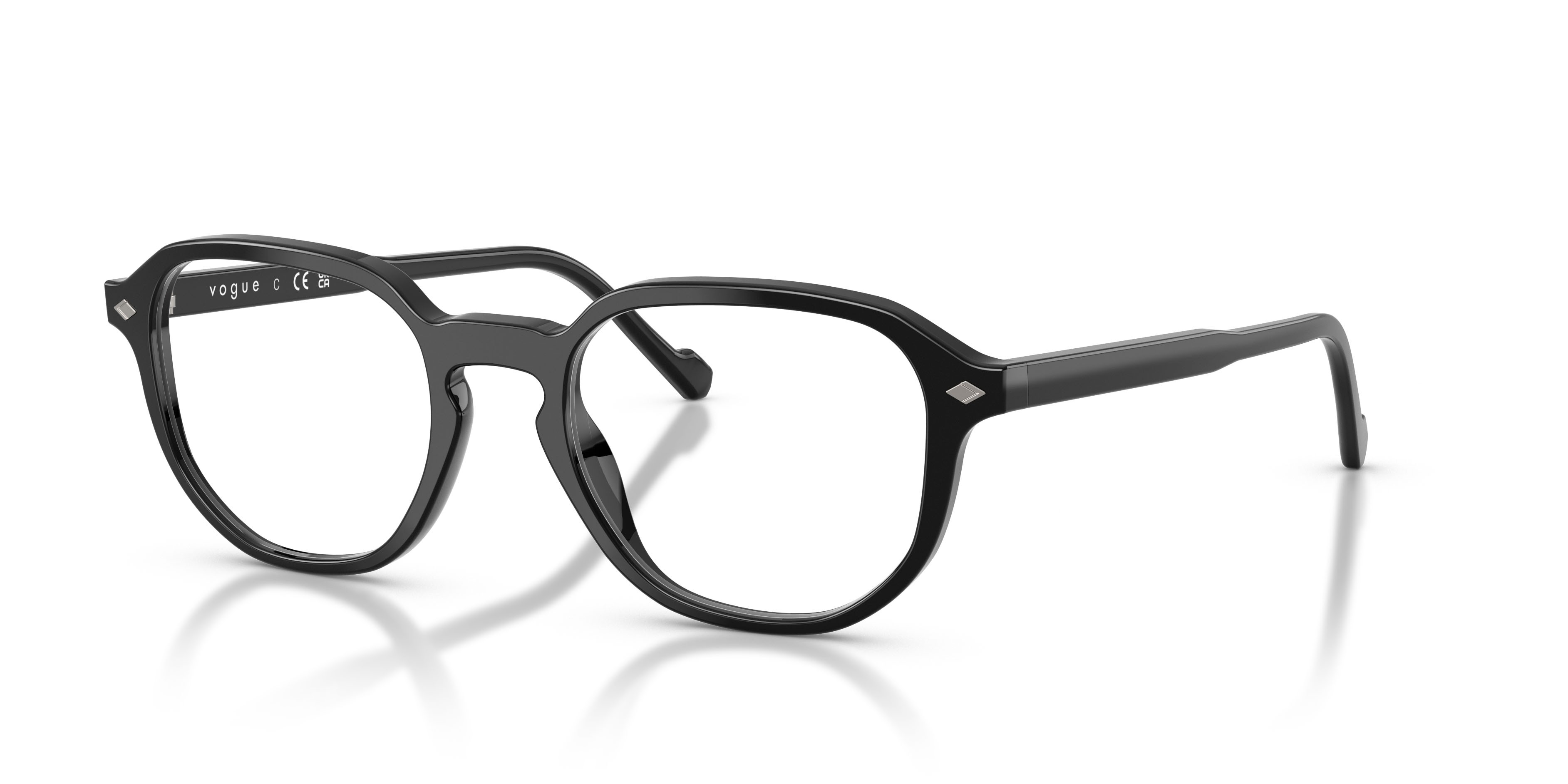 Eyeglasses Vogue VO 5708 (W44) color nero shape irregular lenses lente demo