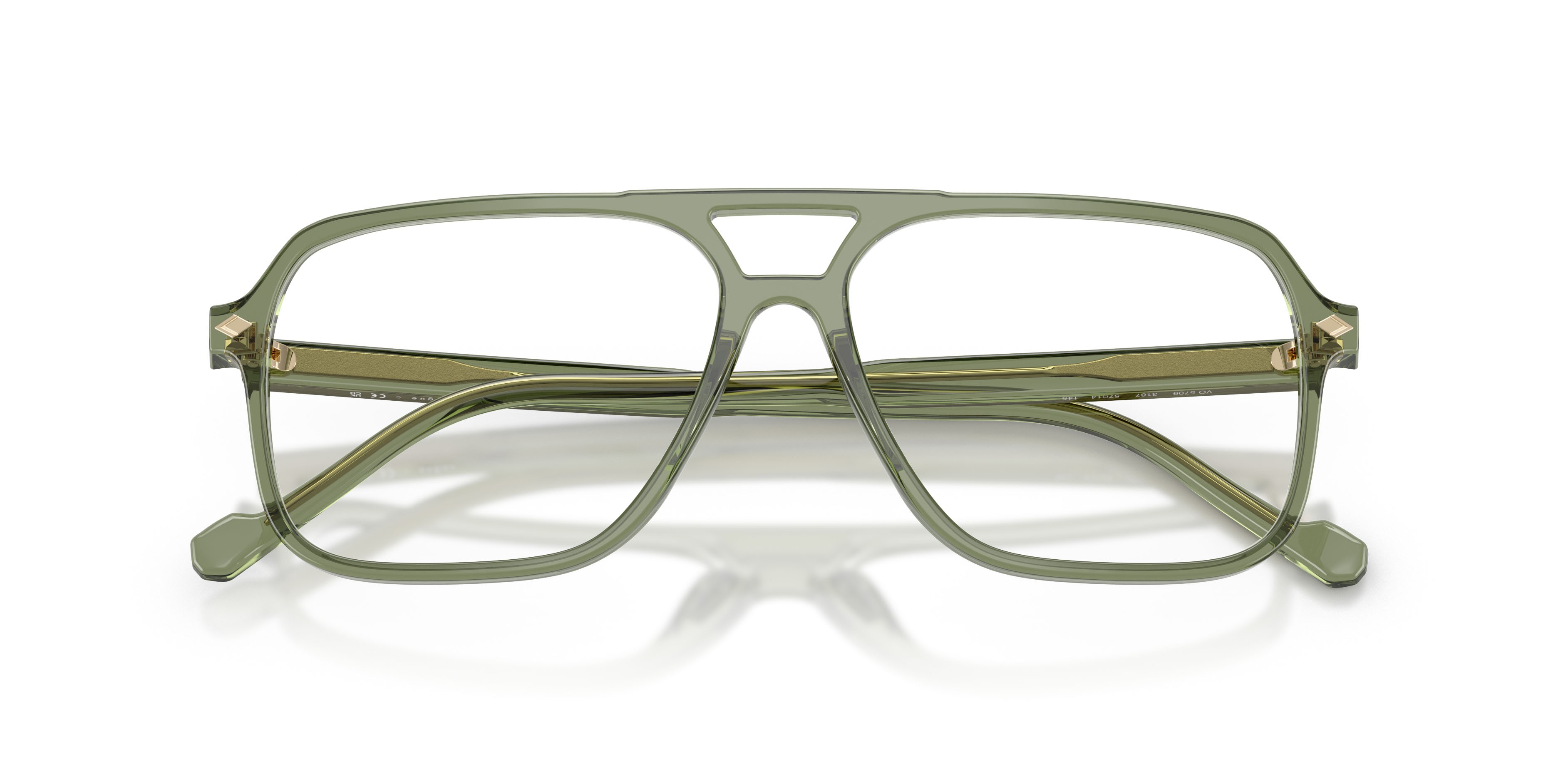 Eyeglasses Vogue VO 5709 (3187) color verde trasparente shape square lenses lente demo