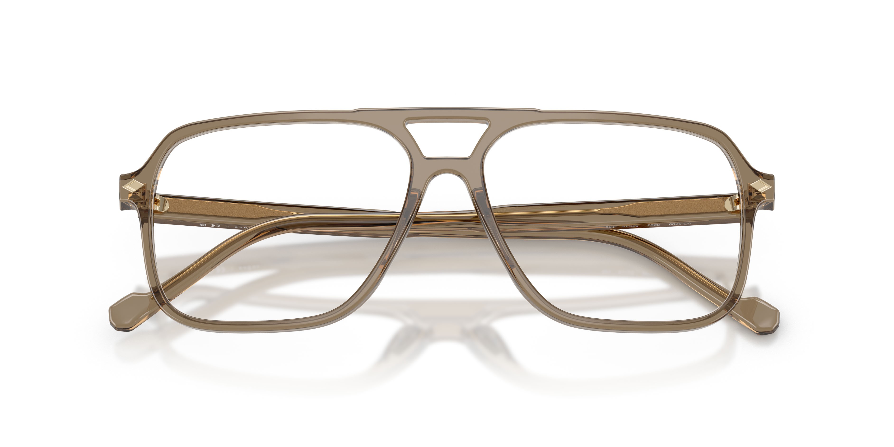 Eyeglasses Vogue VO 5709 (3293) color transparent brown heart shape square lenses lente demo