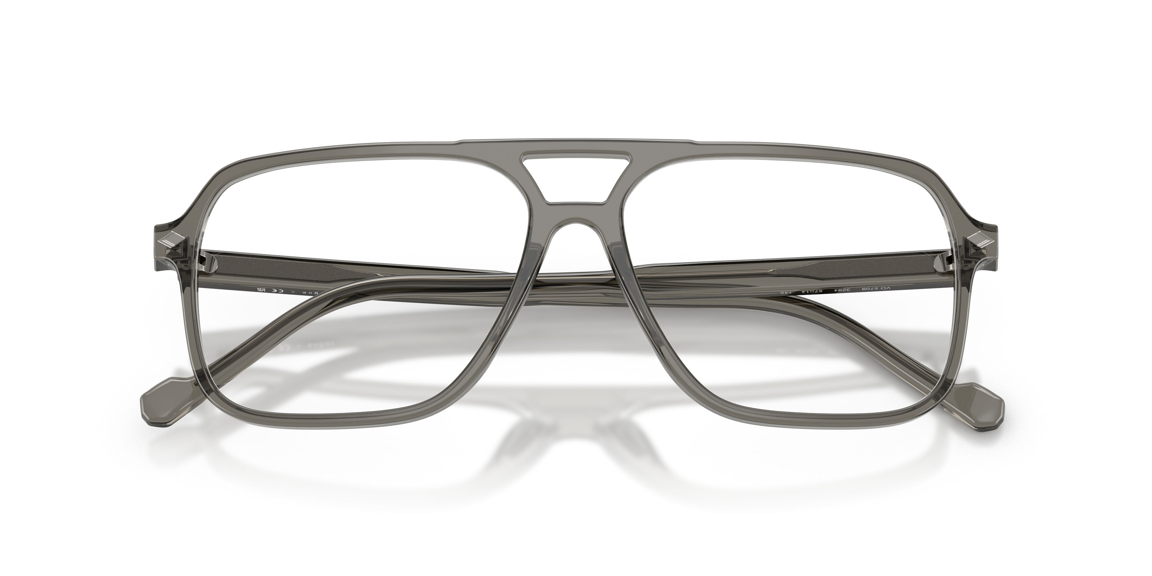 Eyeglasses Vogue VO 5709 (3294) color grigio scuro trasparente shape square lenses lente demo