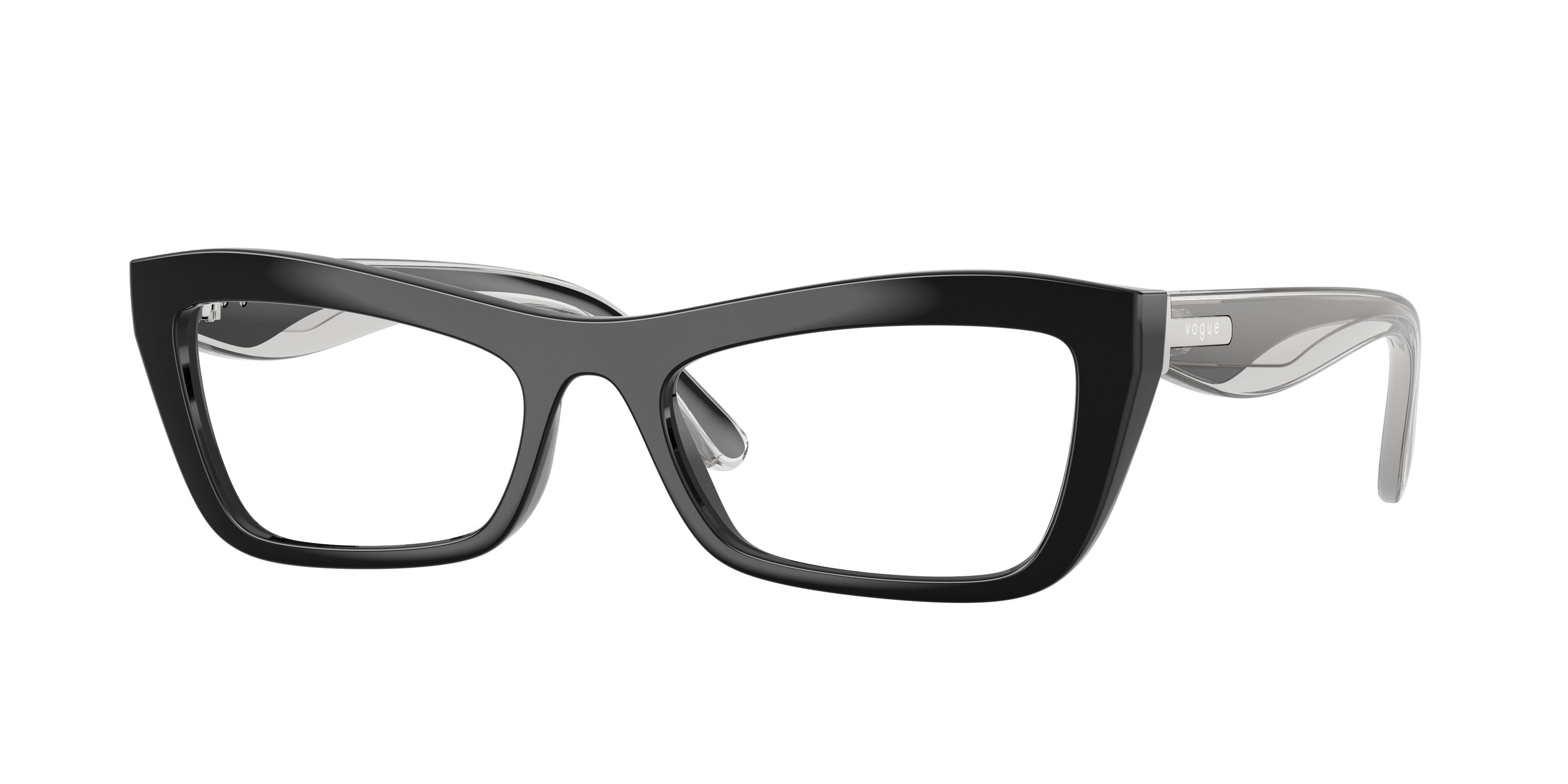 Occhiali da vista Vogue VO 5710 (W44) colore nero forma cat eye lenti lente demo