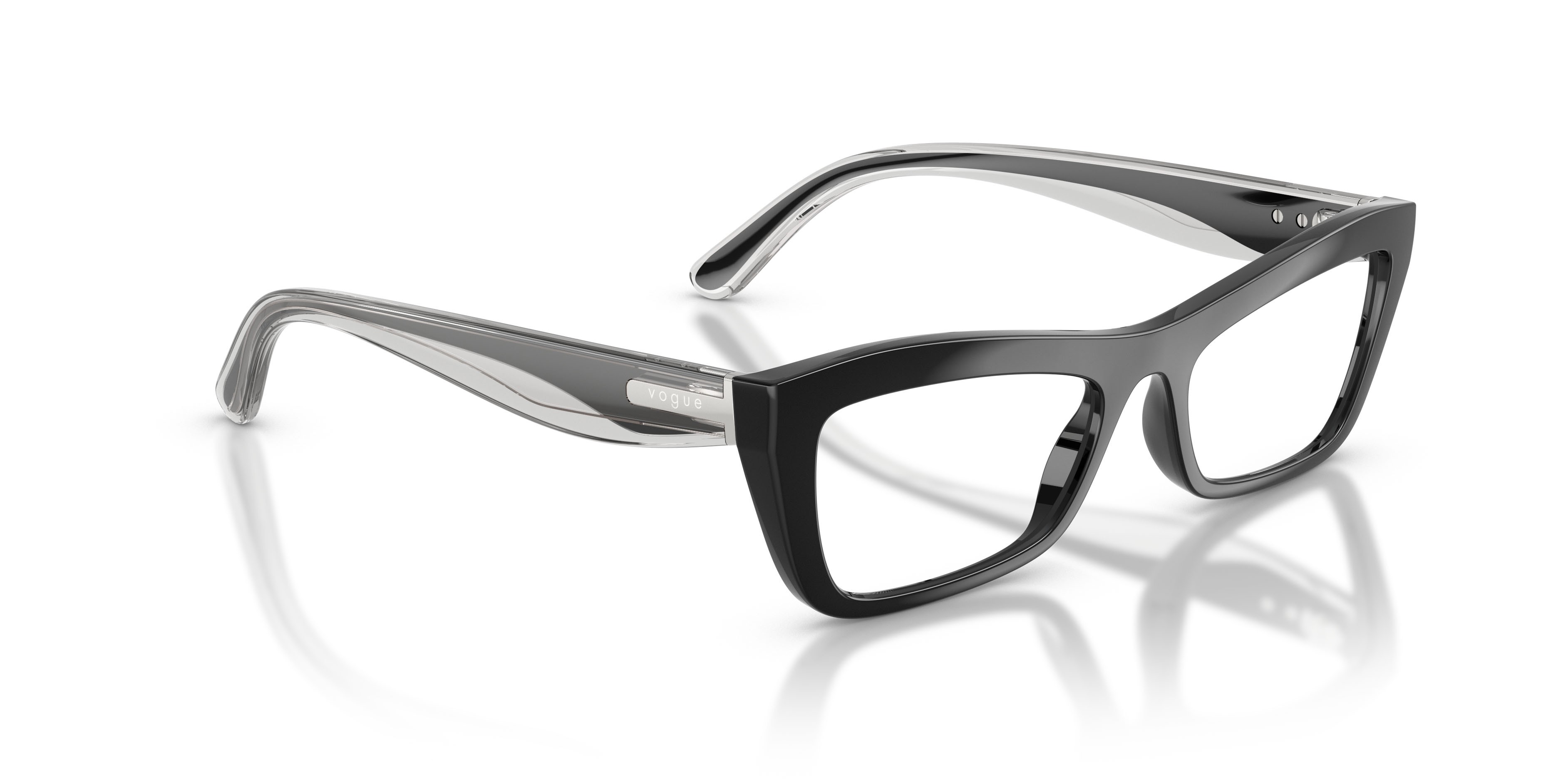 Occhiali da vista Vogue VO 5710 (W44) colore nero forma cat eye lenti lente demo