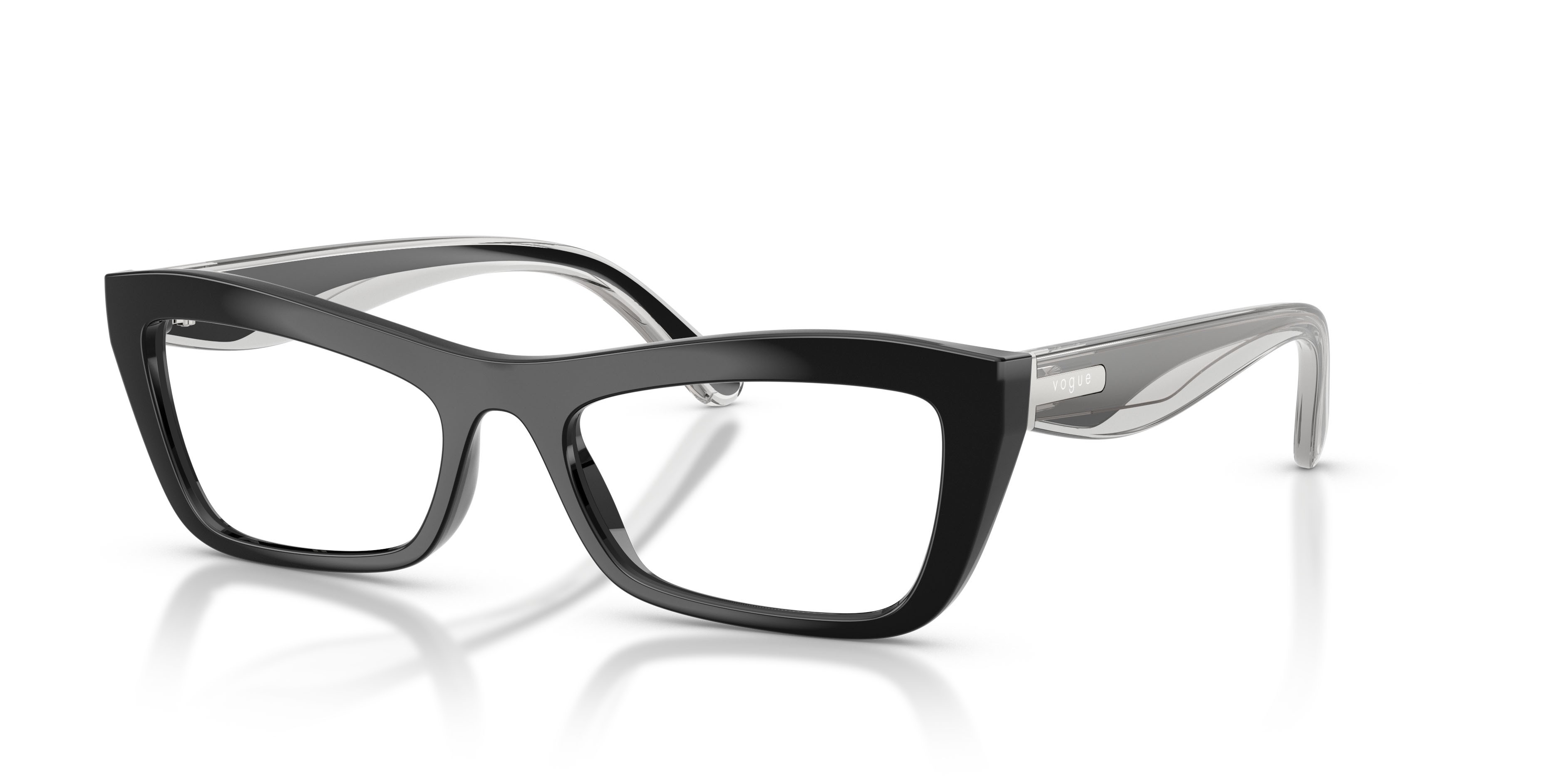 Occhiali da vista Vogue VO 5710 (W44) colore nero forma cat eye lenti lente demo