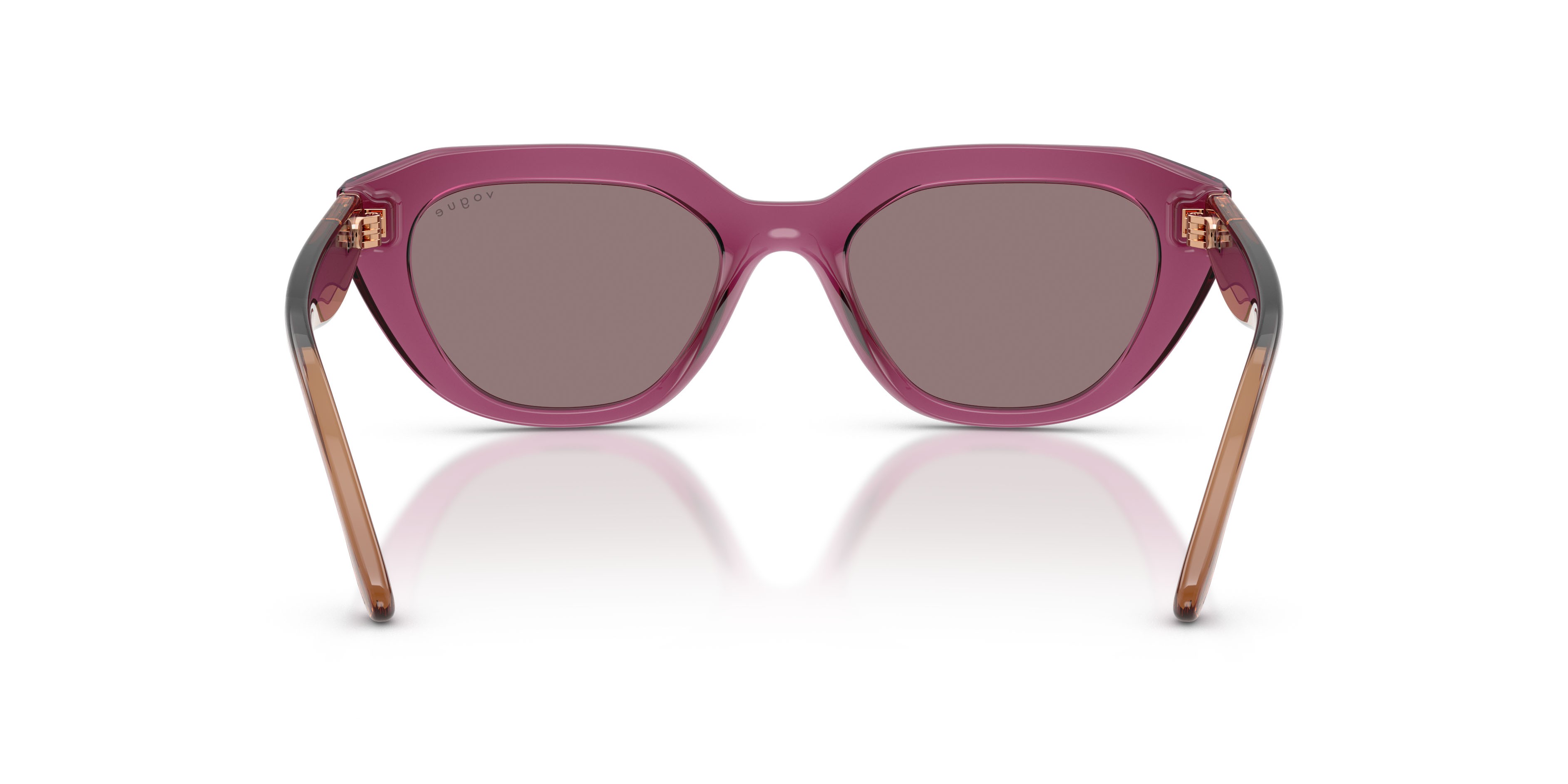 Sunglasses Vogue VO 5711S (32277N) color viola trasparente shape irregular lenses violetto scuro