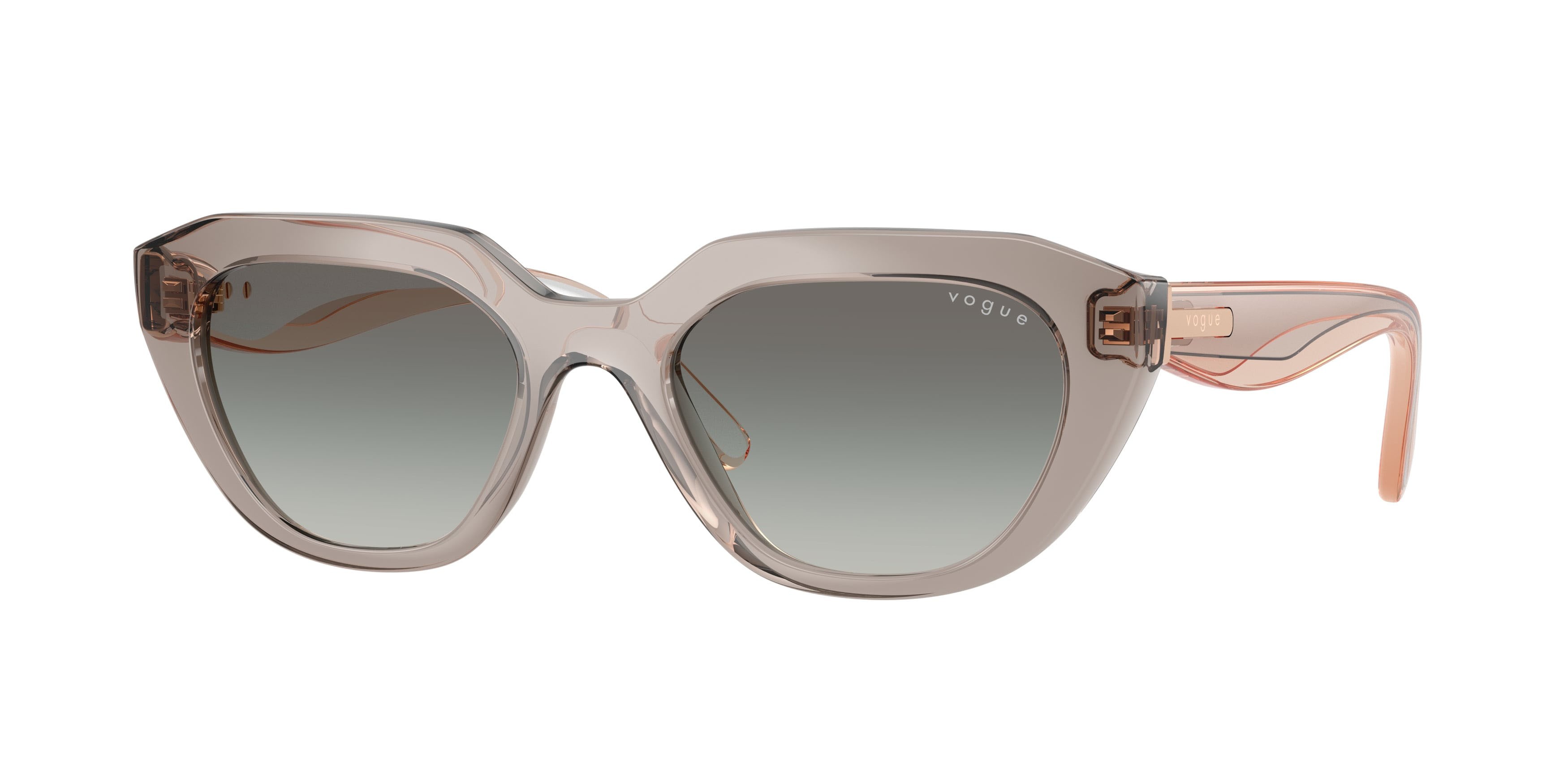 Occhiali da sole Vogue VO 5711S (330111) colore milky warm grey forma irregolare lenti grigio sfumato