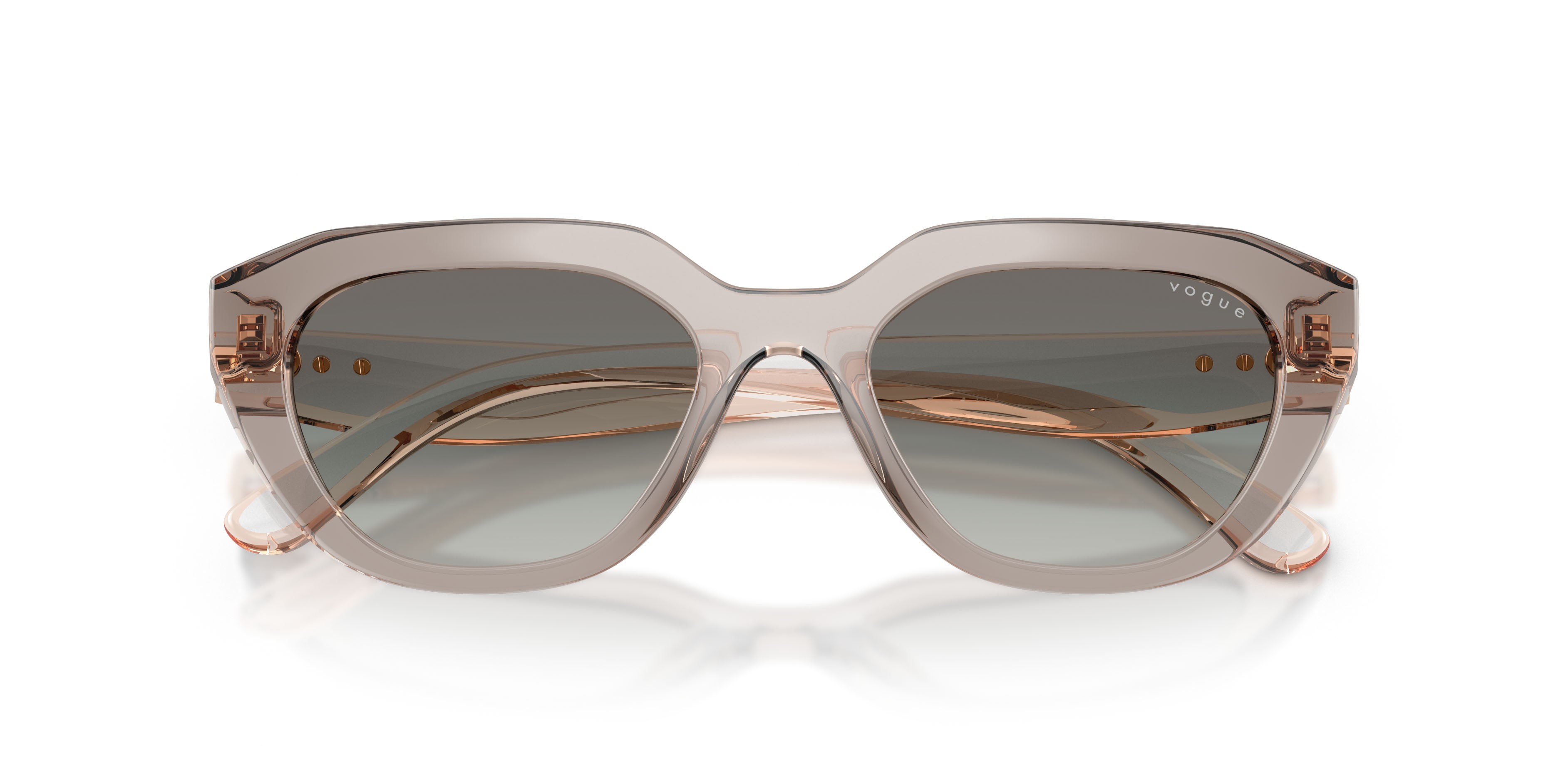 Occhiali da sole Vogue VO 5711S (330111) colore milky warm grey forma irregolare lenti grigio sfumato