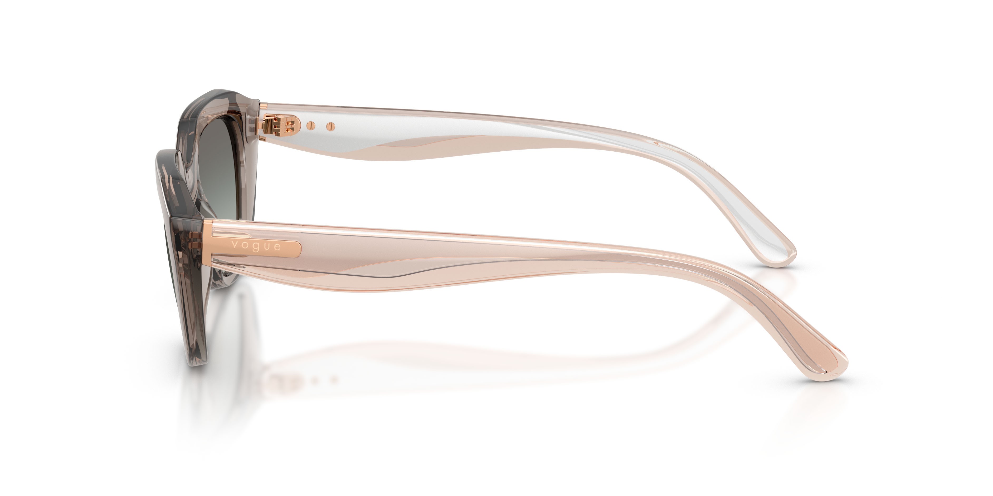Occhiali da sole Vogue VO 5711S (330111) colore milky warm grey forma irregolare lenti grigio sfumato