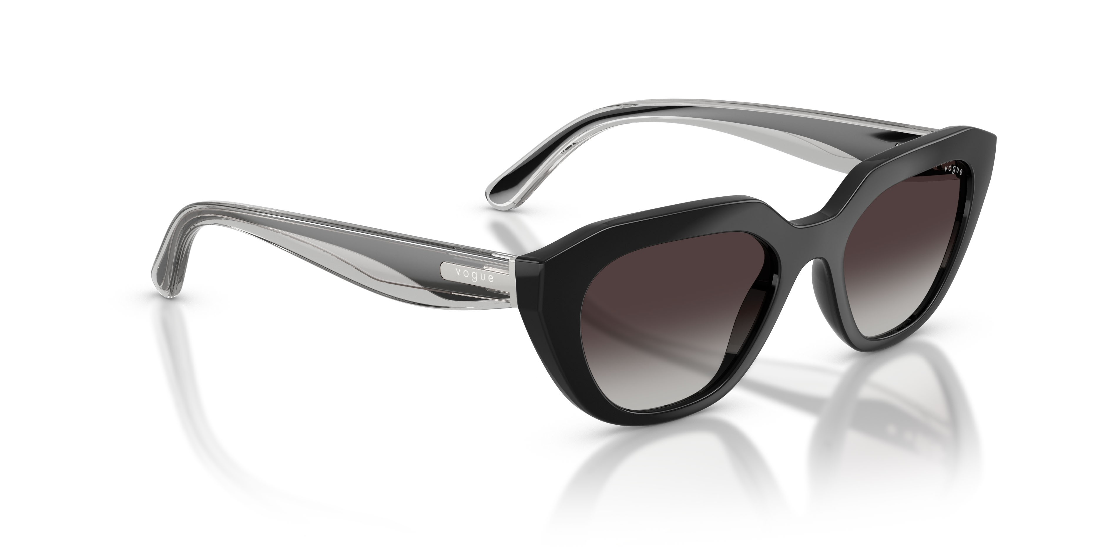 Sunglasses Vogue VO 5711S (W44/8G) color nero shape irregular lenses sfumato grigio