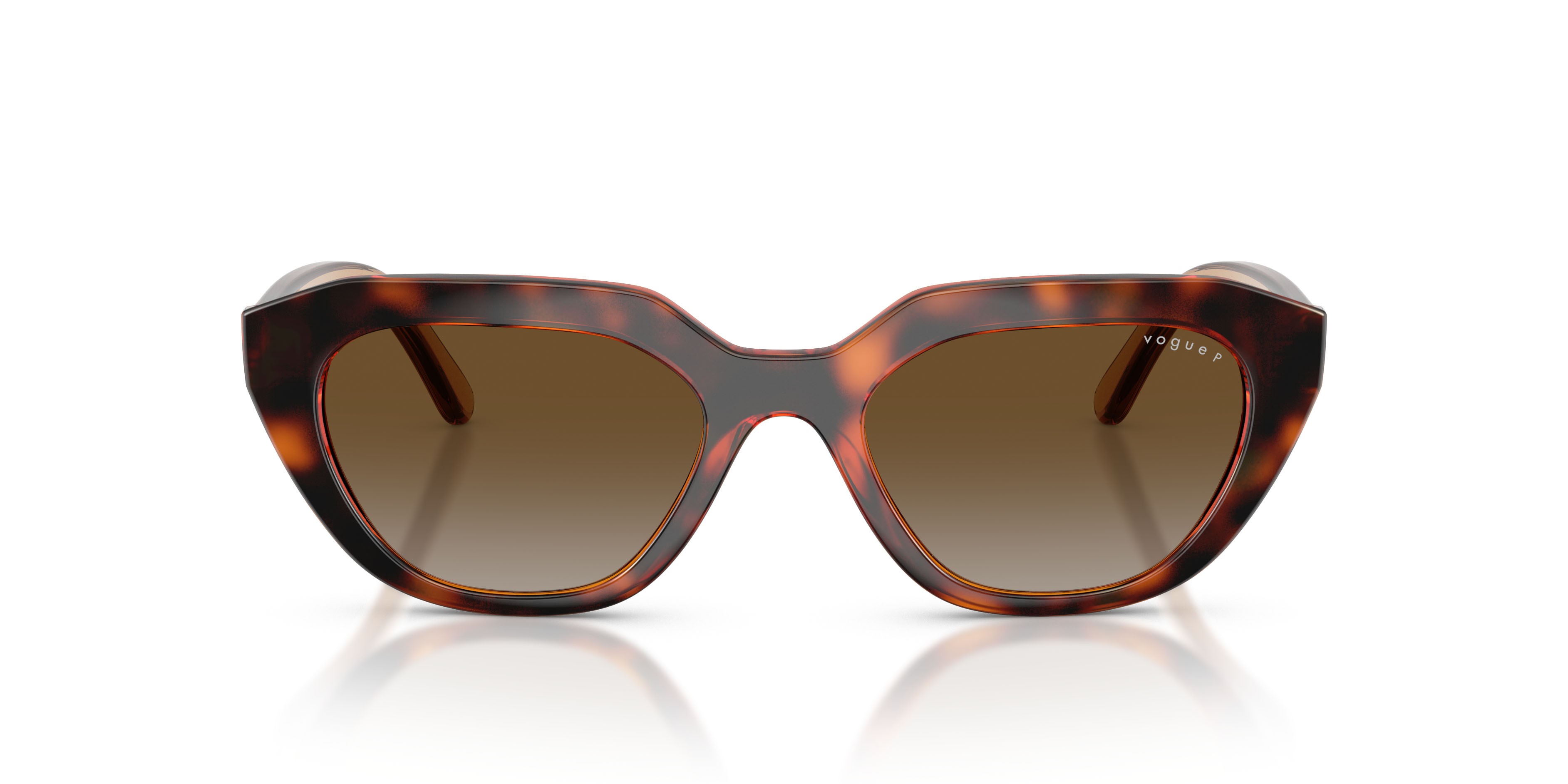 Sunglasses Vogue VO 5711S (W656T5) color havana scuro shape irregular lenses polarizzata marrone sfumato
