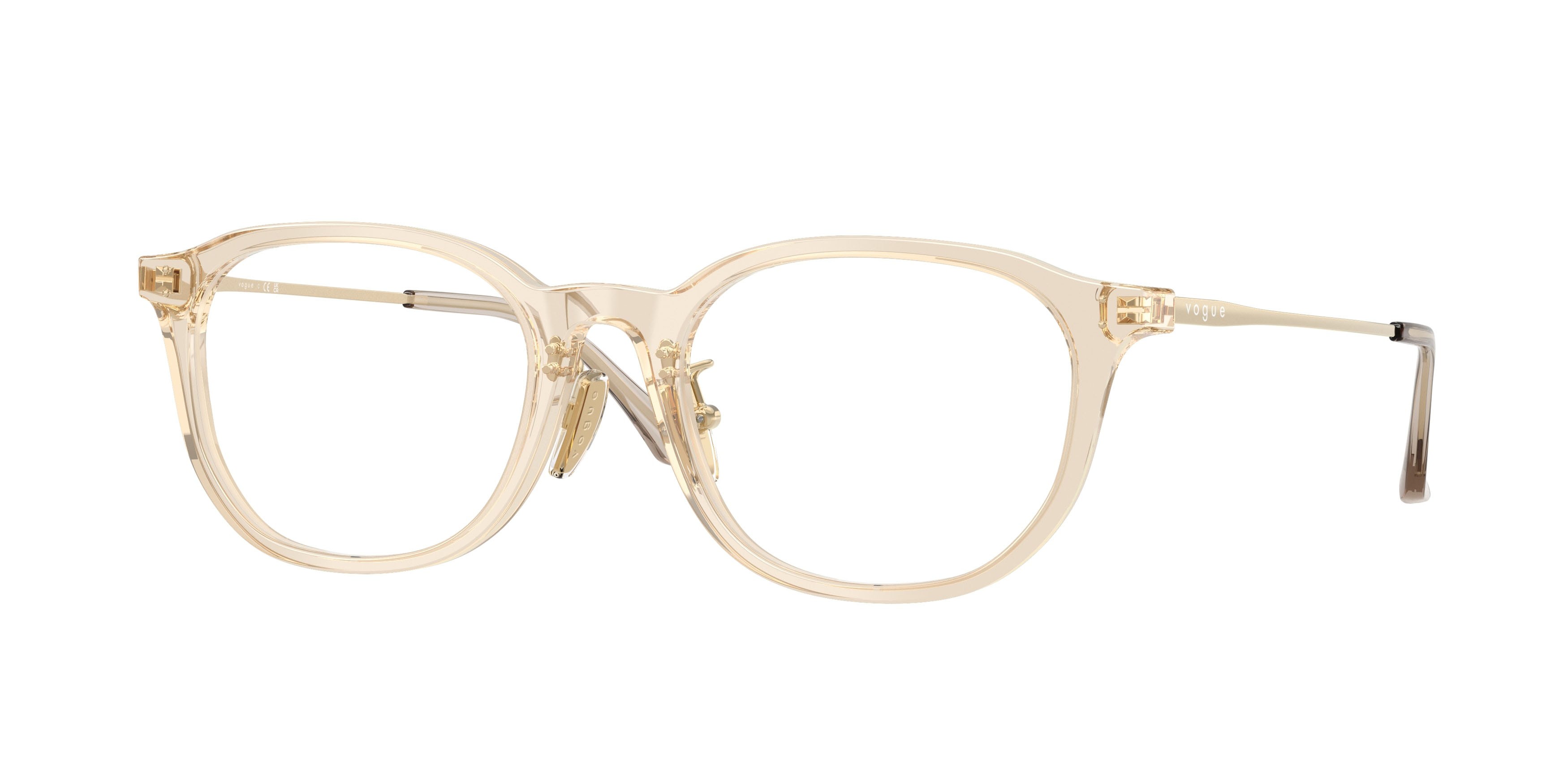 Occhiali da vista Vogue VO 5713D (2990) colore caramello trasparente forma irregolare lenti lente demo