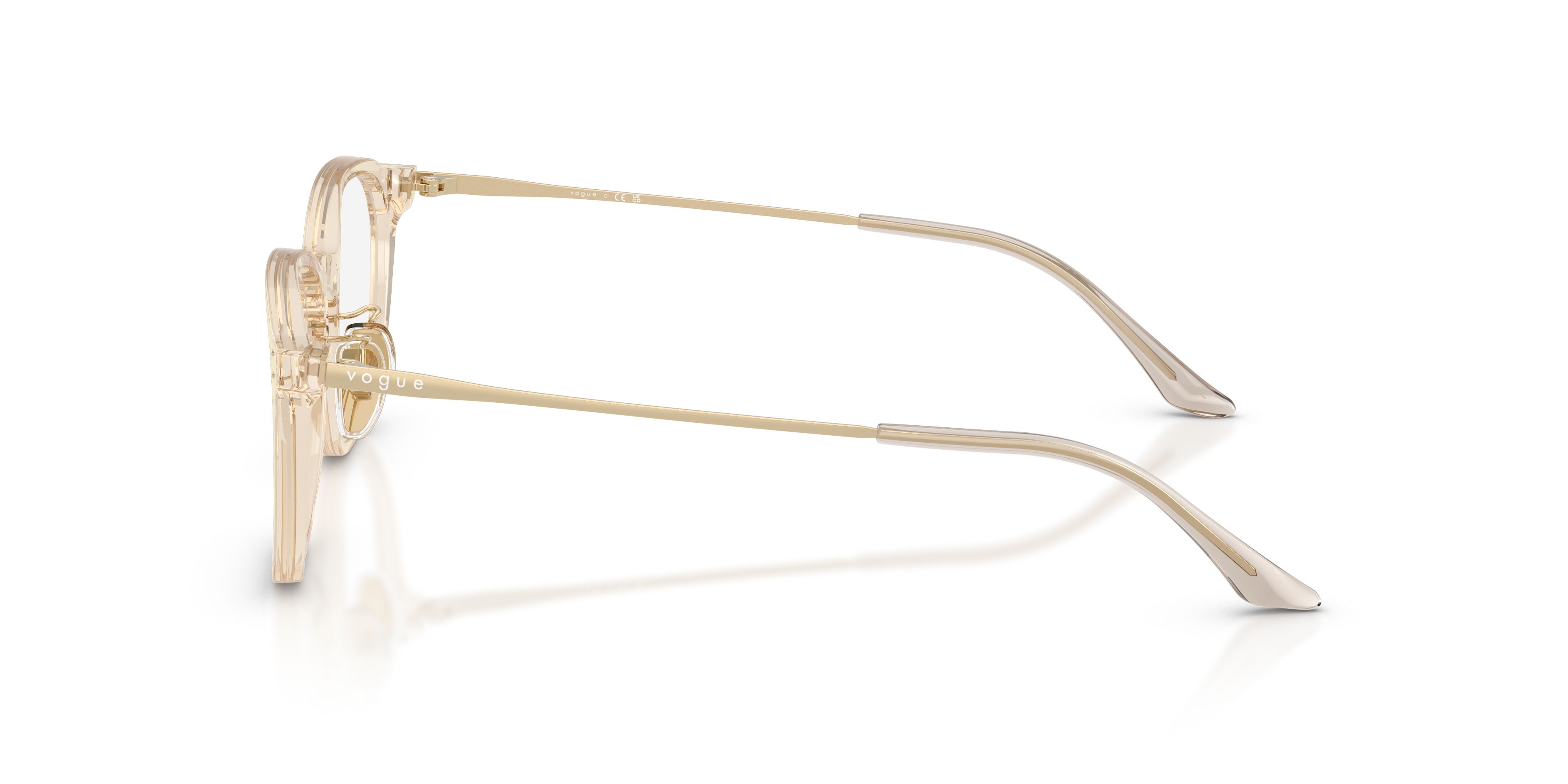 Occhiali da vista Vogue VO 5713D (2990) colore caramello trasparente forma irregolare lenti lente demo