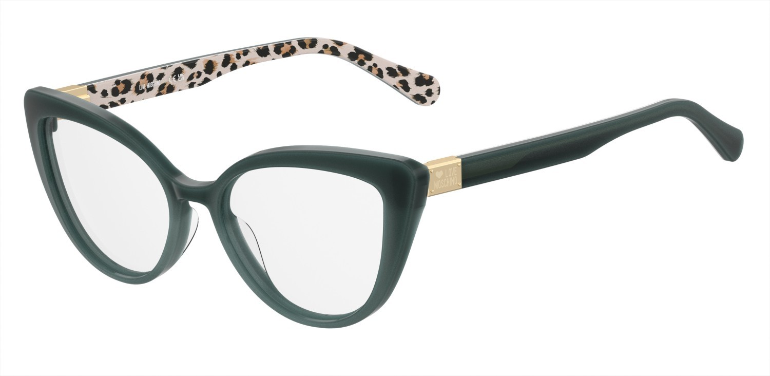 Eyeglasses Moschino Love Mol500 101132 SK8 color animalier green shape cat eye 