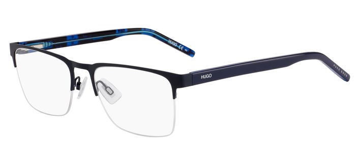 Eyeglasses Hugo HG 1076 103299 (FLL) color matte blue shape rectangle 